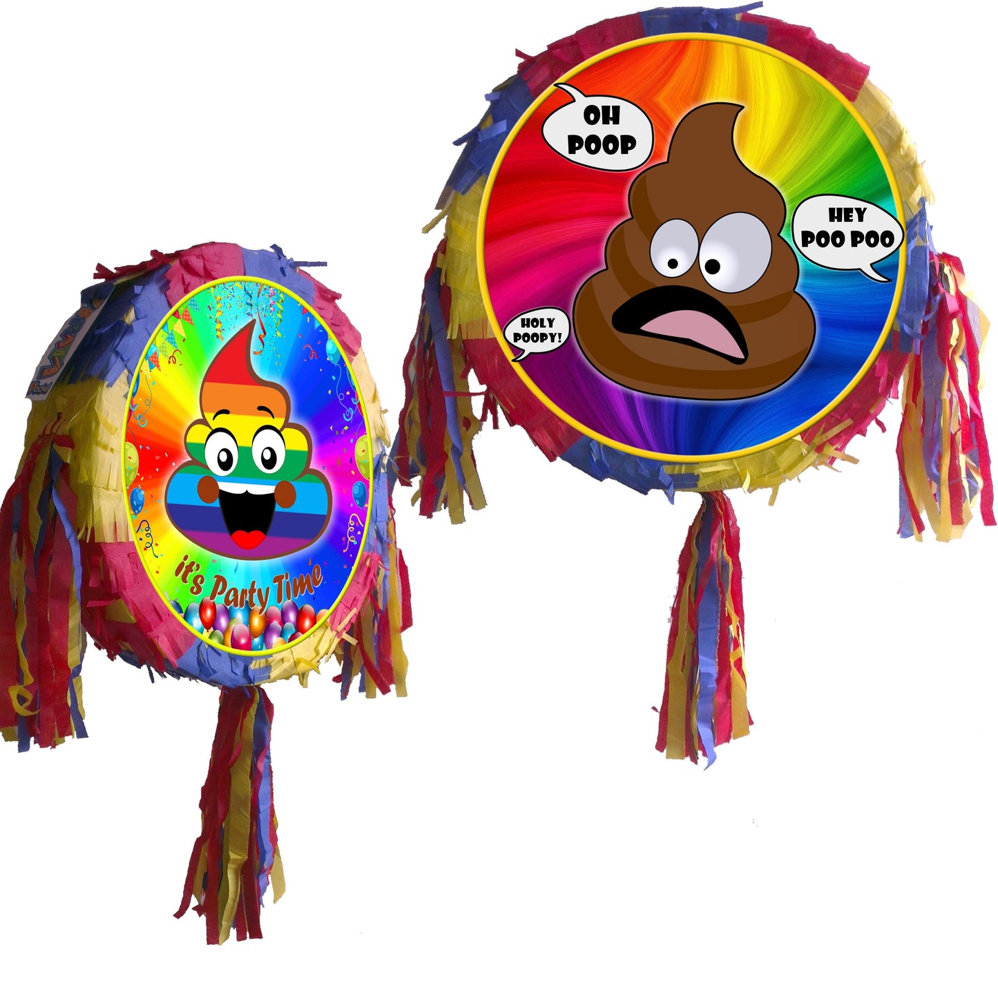 Poo Piñata Party Round theme pinata supplies happy birthday fun stick blindfold poo poop Sh!t poopy icecream multicoloured best funny shock