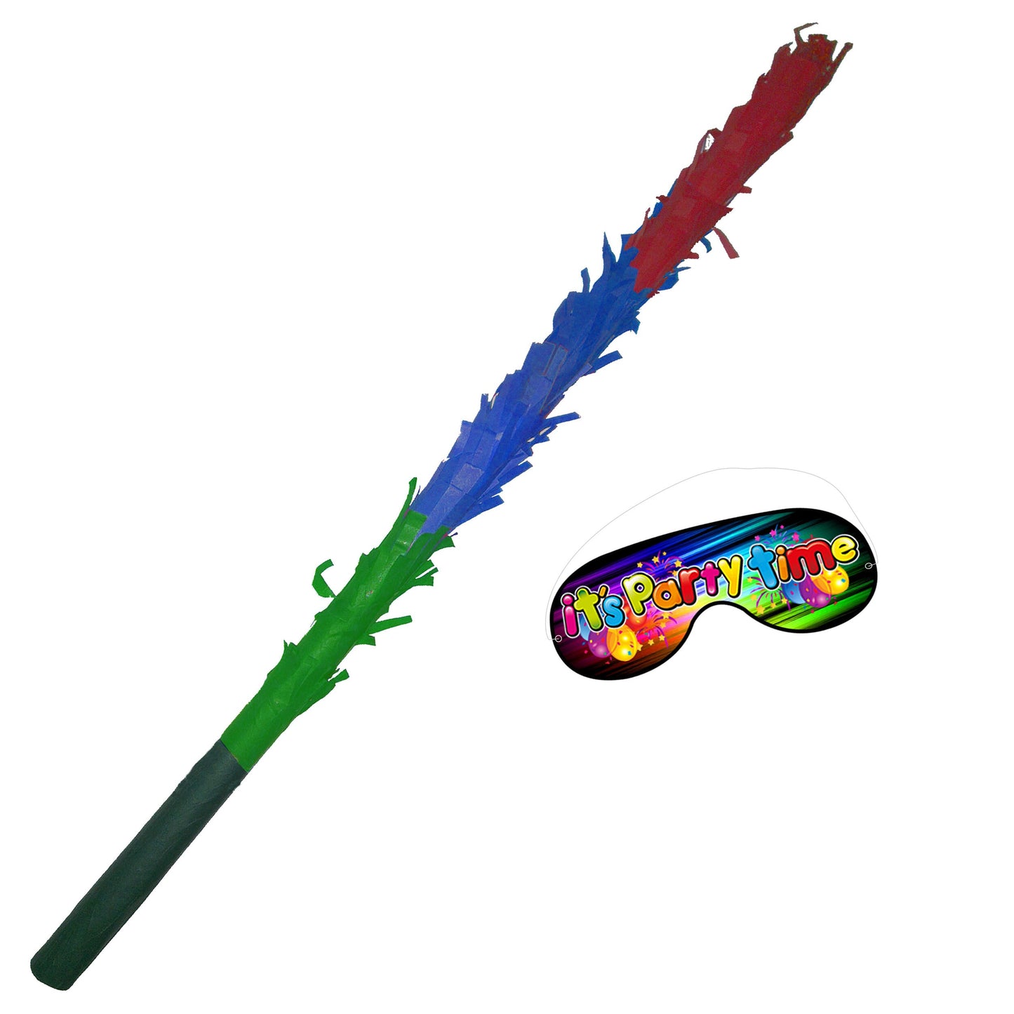 Tricolour Stick for Pinata smashing party game Piñata Hitting bashing bat baton blindfold fun Bright colours Girls Boys Kids Unisex