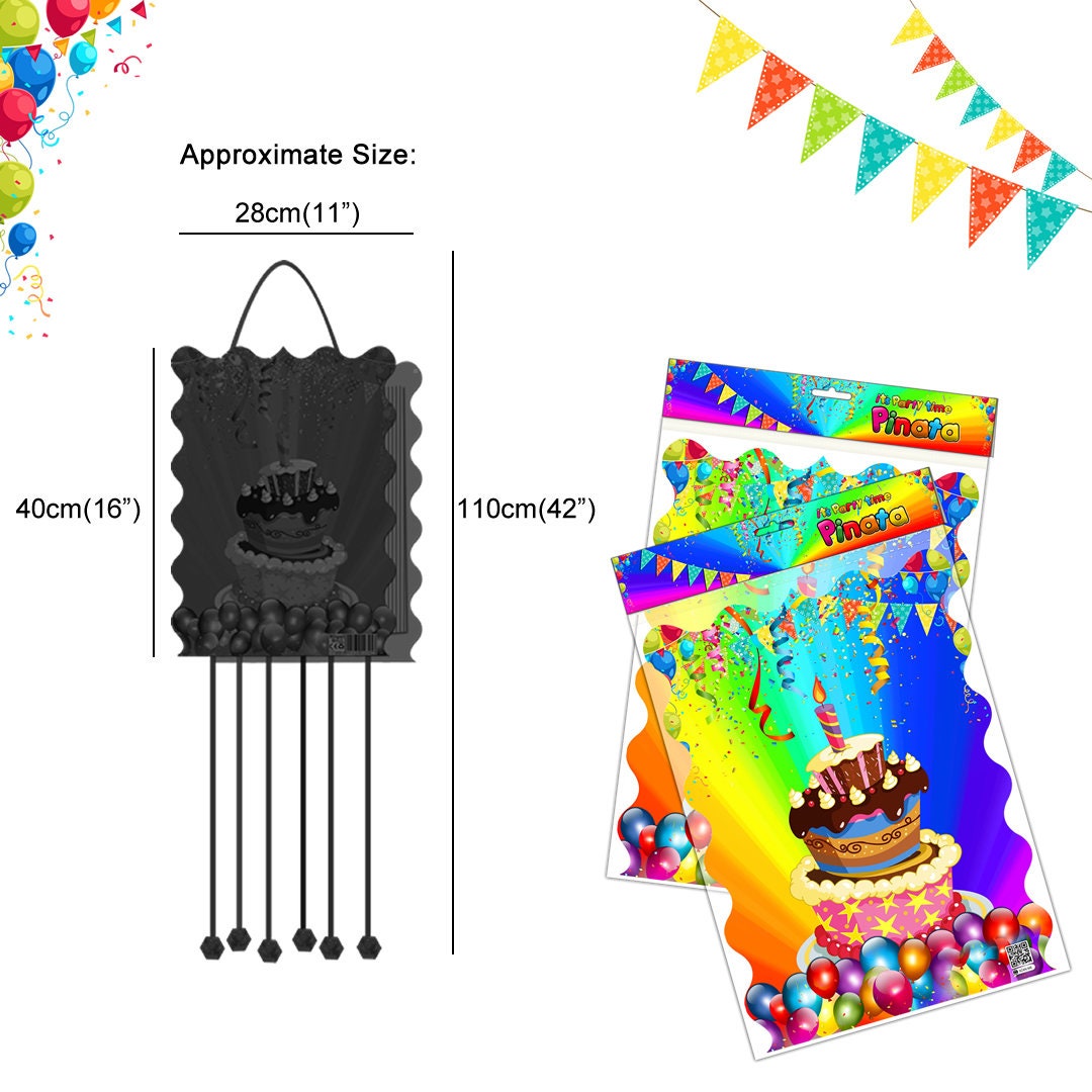 First Birthday Pinata Pull String Paper Bag Party Piñata Game Children Kids Boys Girls Unisex Fun theme supplies 1st One surprise Unos 1