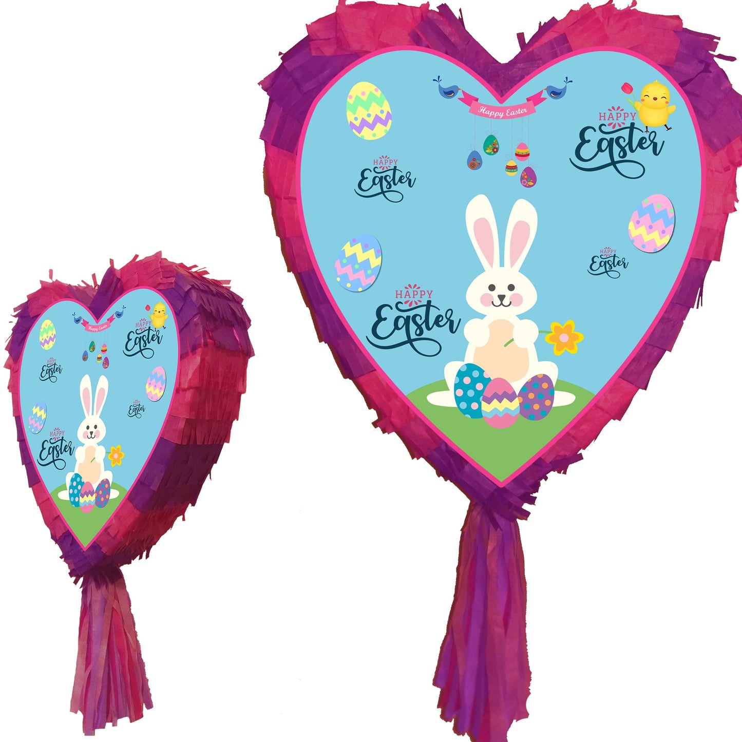 Large Heart Easter Pinata with stick good Friday happy bunny surprise hunt party bonnet basket Pascha Resurrection Sunday UK