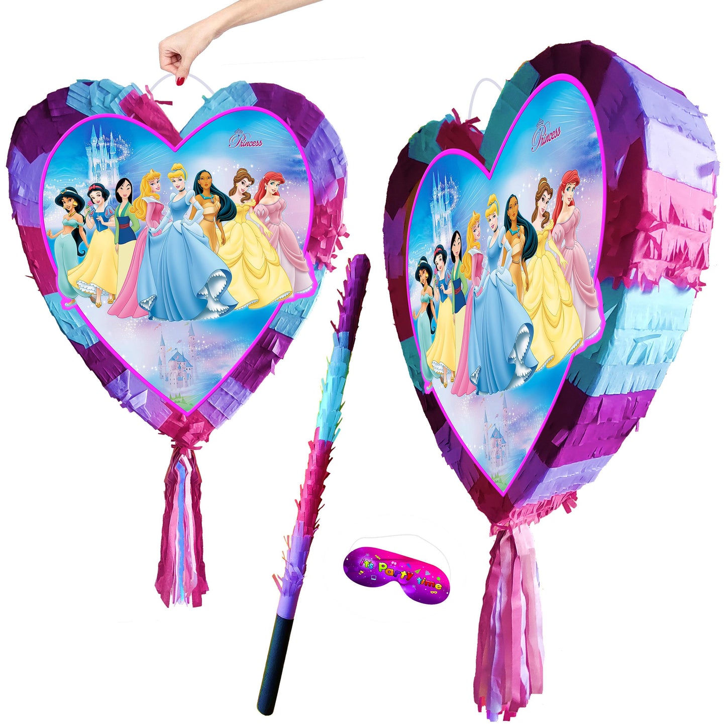 Princess Birthday heart pinata girls Party love theme supplies happy Game Ariel jasmine Snow White Cinderella belle Piñata Aurora Mulan UK