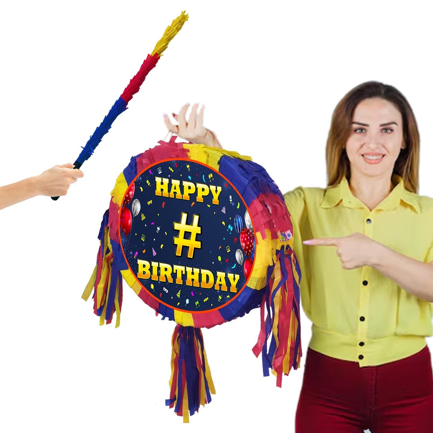 12th Birthday Number oval Pinata happy universal theme Party piñata supplies decorations stick Smash Game unisex twelve twelfth 12 years UK