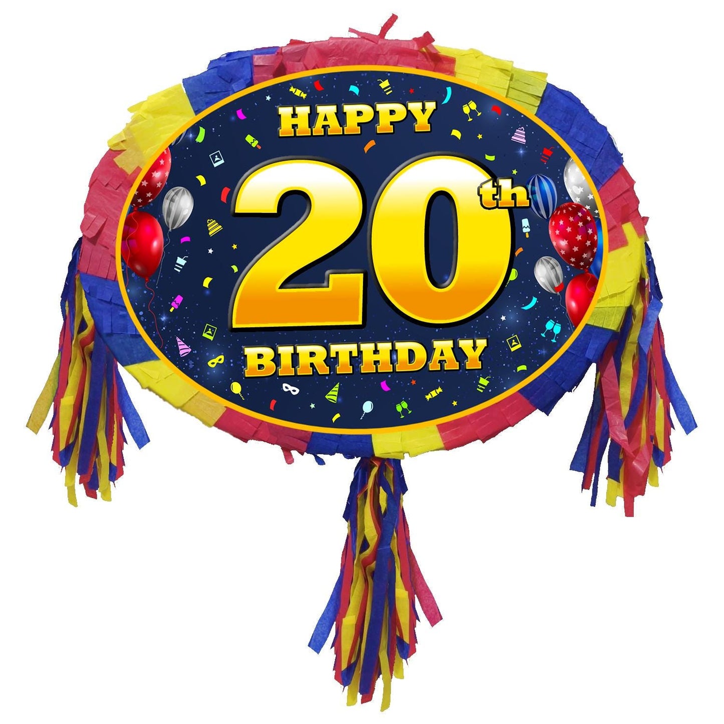 20th Birthday Number Pinata happy universal theme Party piñata supplies adult debut stick Smash Game unisex twenty twentieth 20 years UK new