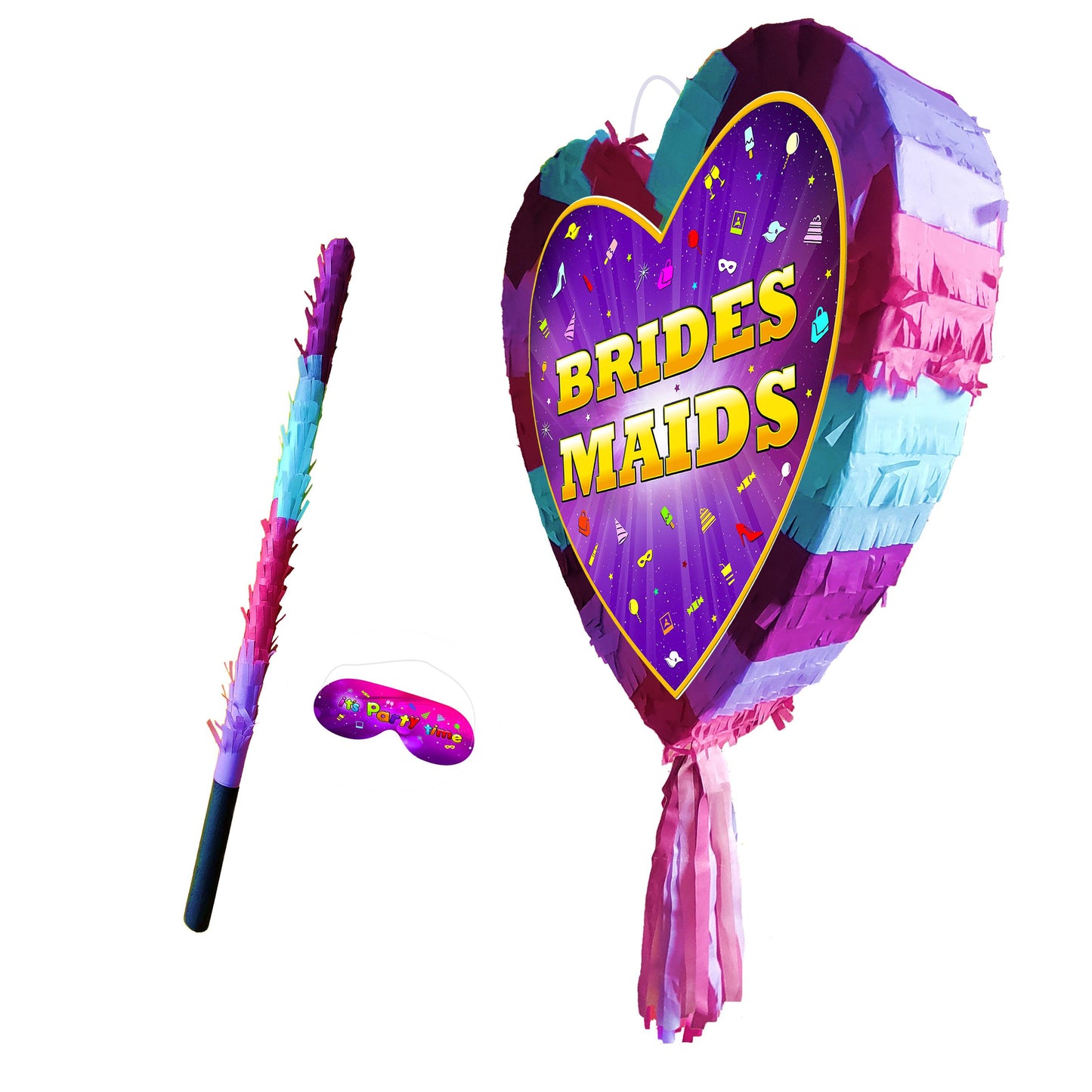 Bridesmaids heart pinata and stick girls Party love theme supplies happy Game team hen Do prom wedding stag bachelor bride to be night tribe