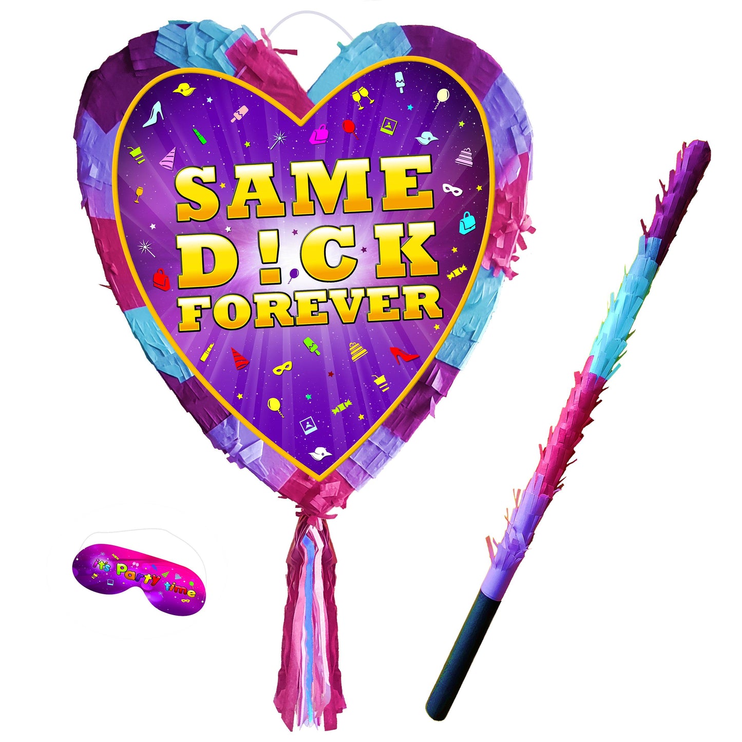 Same D!CK Forever heart pinata and stick girls Party love theme happy Game team hen Do prom wedding stag bachelor bride to be night tribe UK