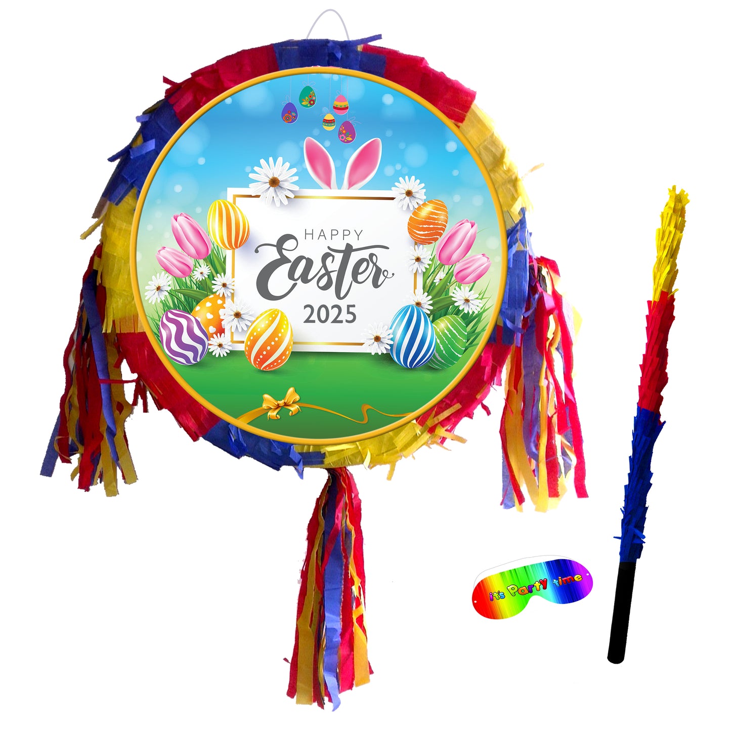 2025 Easter Pinata with stick and best New good Friday happy bunny surprise hunt party bonnet basket Pascha Resurrection Sunday UK