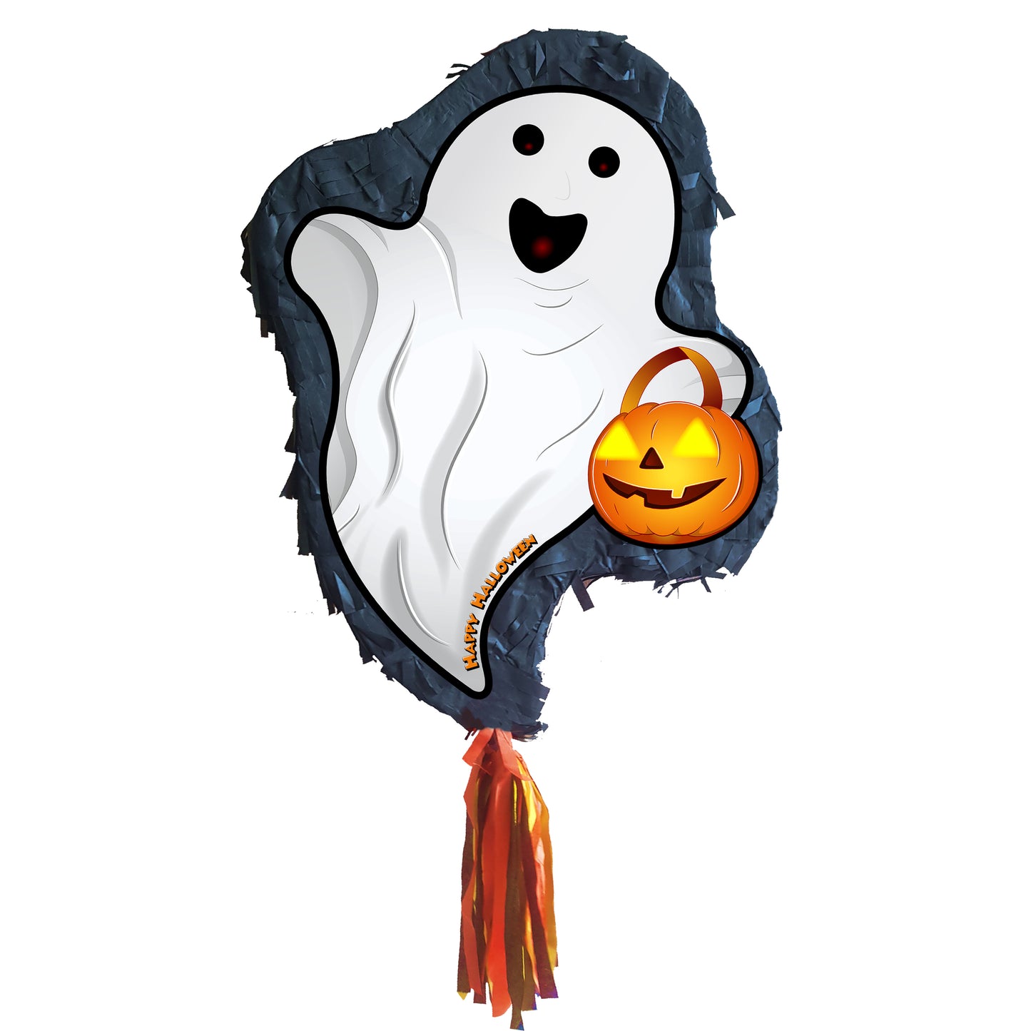 Ghost Pinata with stick Party pinata supplies birthday blindfold Scary Creepy happy game trick or treat spirit soul genie UK Halloween theme