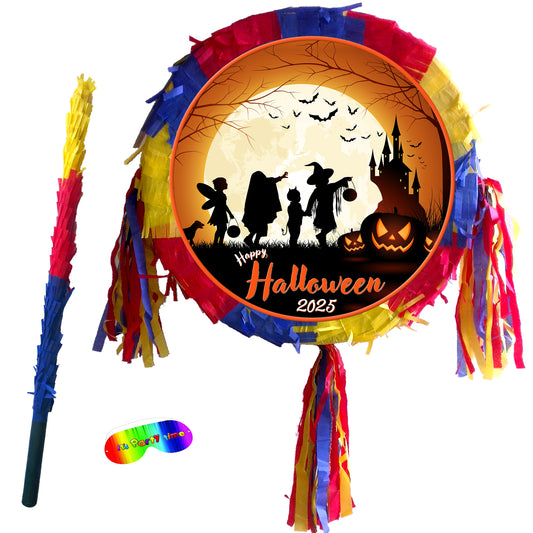 Halloween 2025 Piñata set theme Party pinata supplies birthday stick blindfold Scary Creepy happy pumpkin game trick or treat good Friday UK