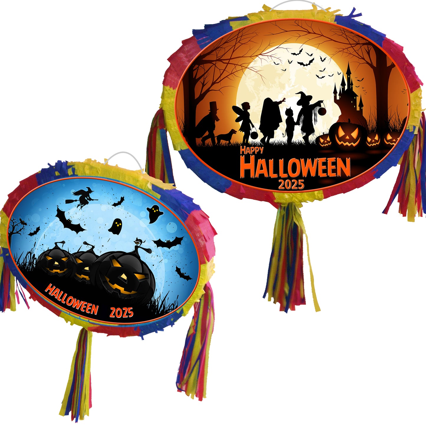 Halloween Oval Piñata with stick theme Party large pinata supplies birthday blindfold Scary Creepy happy game trick or treat UK 2025 fun