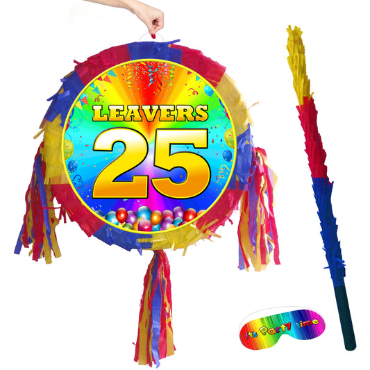 2025 Leavers Party Pinata game Year 6 High school college round theme piñata supplies happy blindfold stick smash boys girls unisex favours