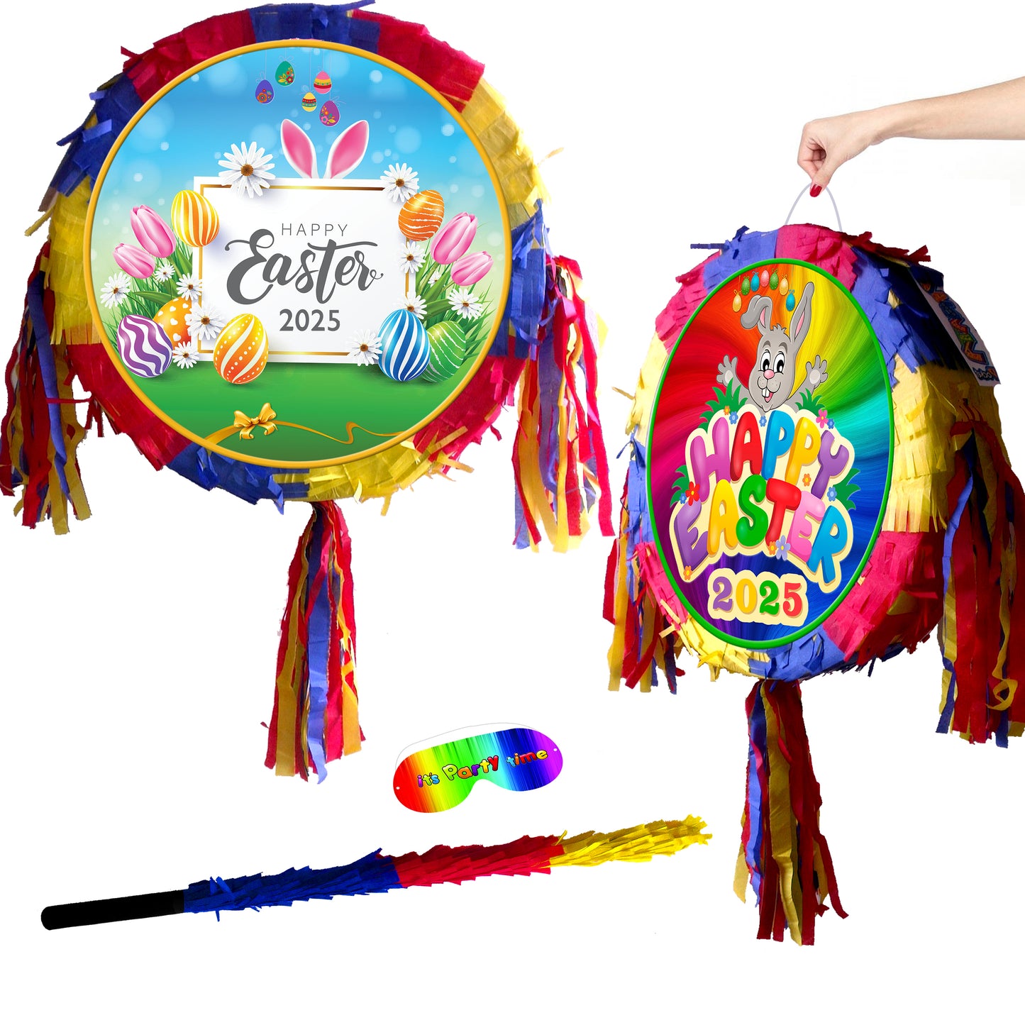 2025 Easter Pinata with stick and best New good Friday happy bunny surprise hunt party bonnet basket Pascha Resurrection Sunday UK