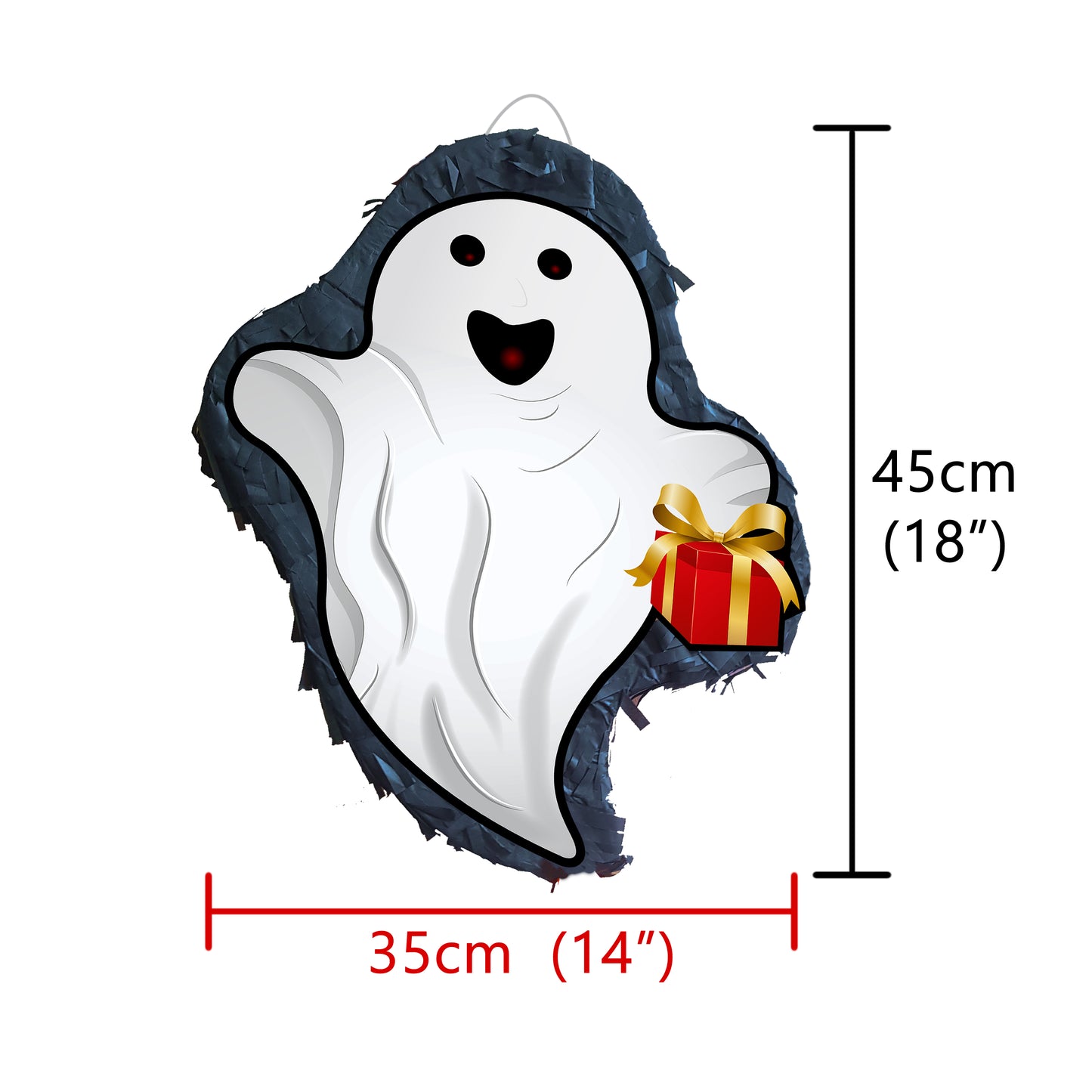 Ghost Pinata with stick Party pinata supplies birthday blindfold Scary Creepy happy game trick or treat spirit soul genie UK Halloween theme