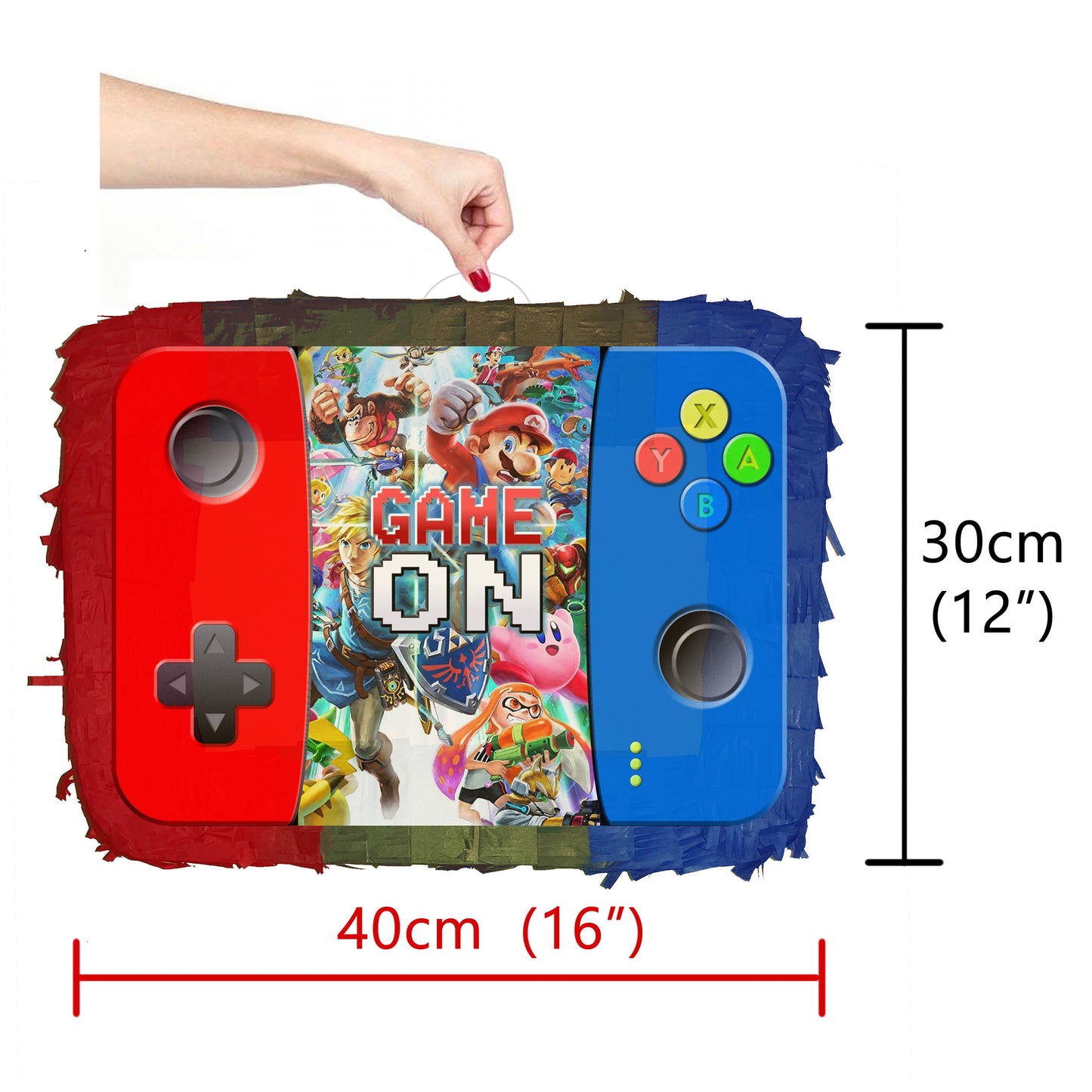 Switch Piñata Party Round theme pinata video game supplies happy birthday controller joystick remote control gamer gear stick blindfold UK