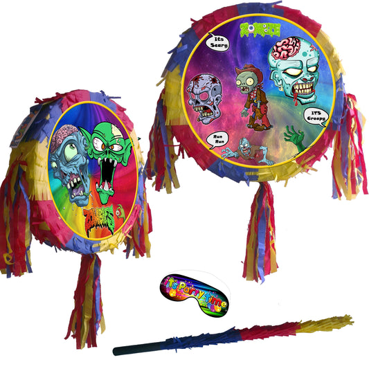 Zombie Piñata set theme Party pinata supplies happy birthday stick blindfold Halloween Scary Creepy apocalypse incubi lamiae succubi vampire