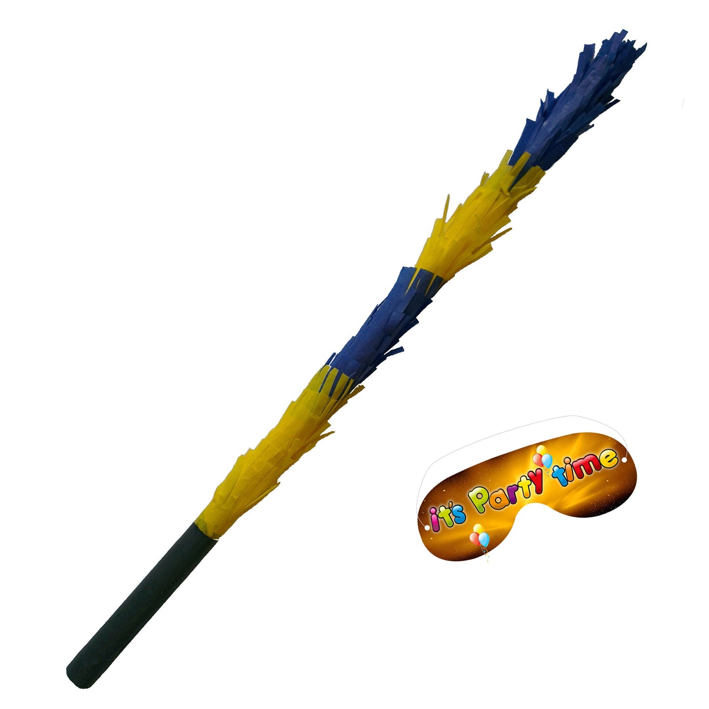 Yellow and Blue Stick for Pinata smashing game Piñata Hitting bashing bat baton blindfold game fun two colours