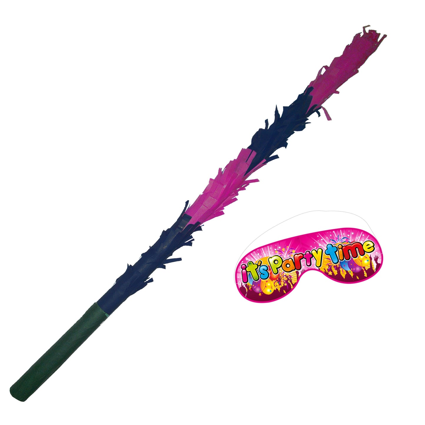 Back and Pink Stick for Pinata smashing party game Piñata Hitting bashing bat baton blindfold fun Bright colours Girls Boys Kids