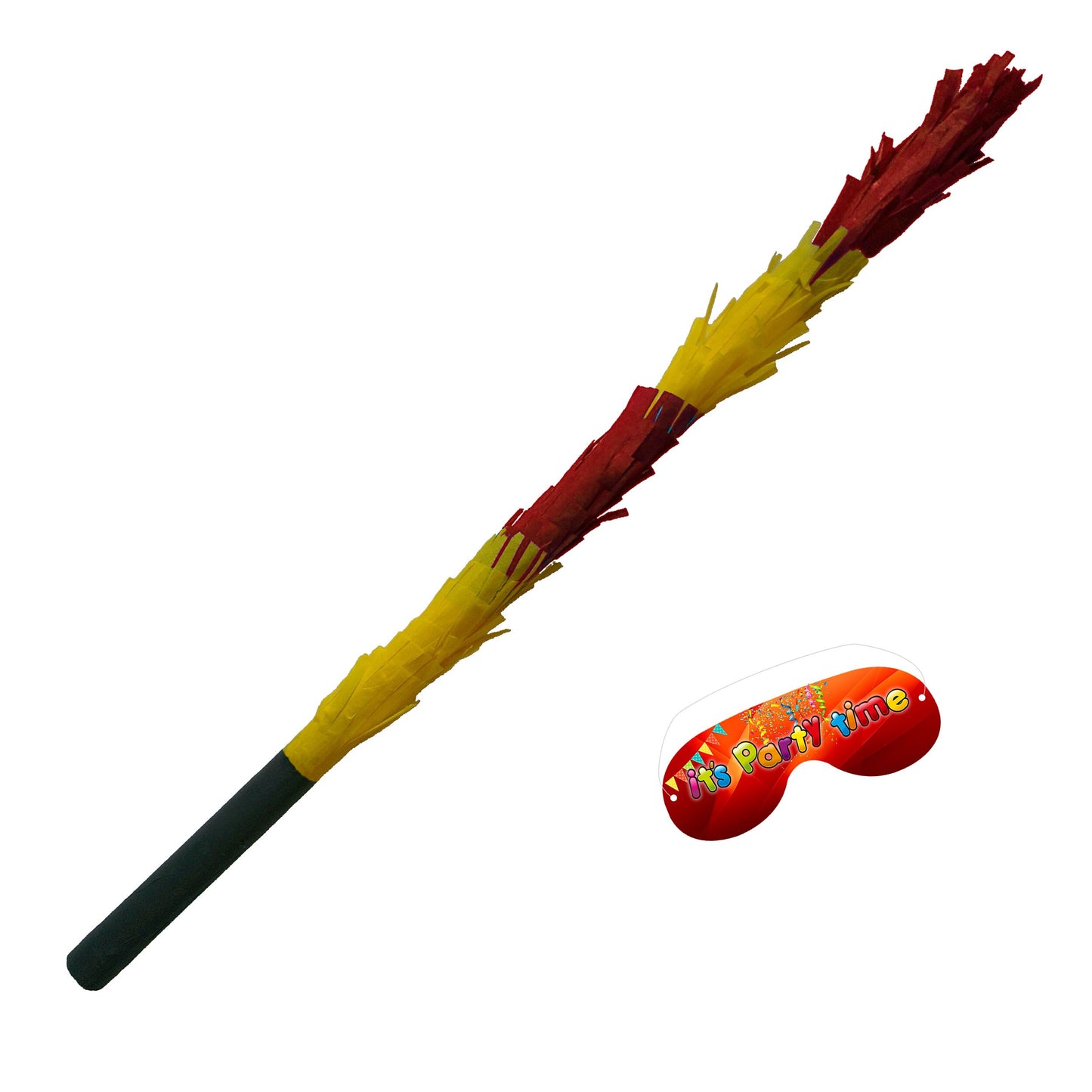 Yellow and Red Stick for Pinata smashing party game Piñata Hitting bashing bat baton blindfold fun Bright colours Girls Boys Kids Unisex