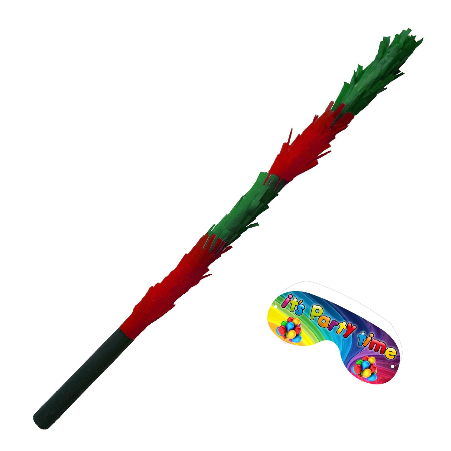 Green and Red Stick for Pinata smashing party game Piñata Hitting bashing bat baton blindfold fun Bright colours Girls Boys Kids Unisex