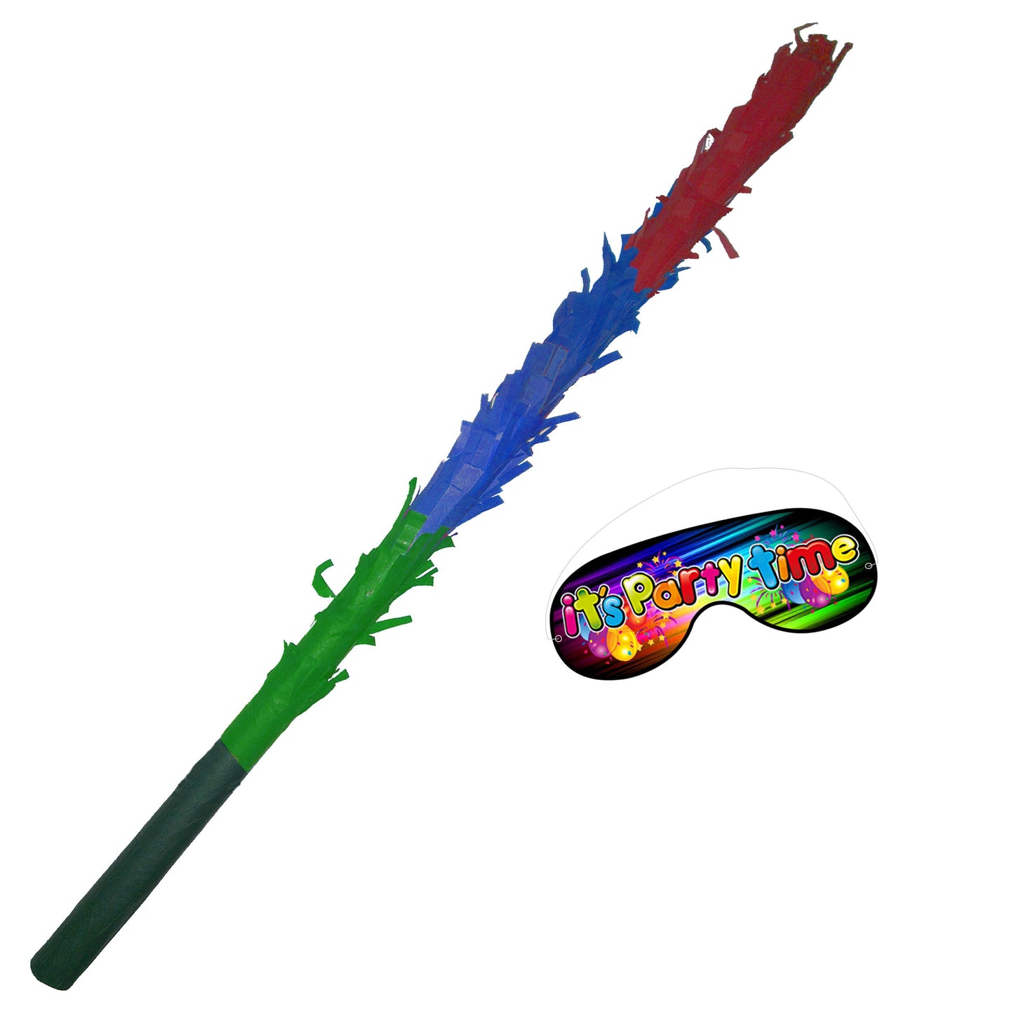 Tricolour Stick for Pinata smashing party game Piñata Hitting bashing bat baton blindfold fun Bright colours Girls Boys Kids Unisex