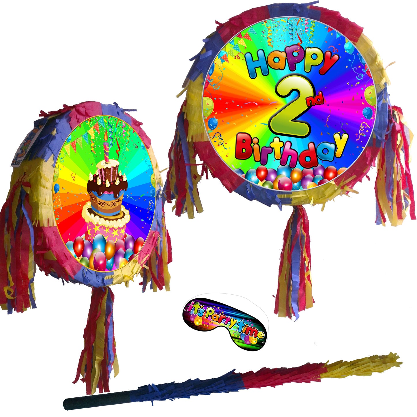 Number Pinata with stick Happy birthday 1st 2nd 3rd 4th 5th 6th 7th first second third fourth fifth sixth seventh Piñata Party Game Theme UK