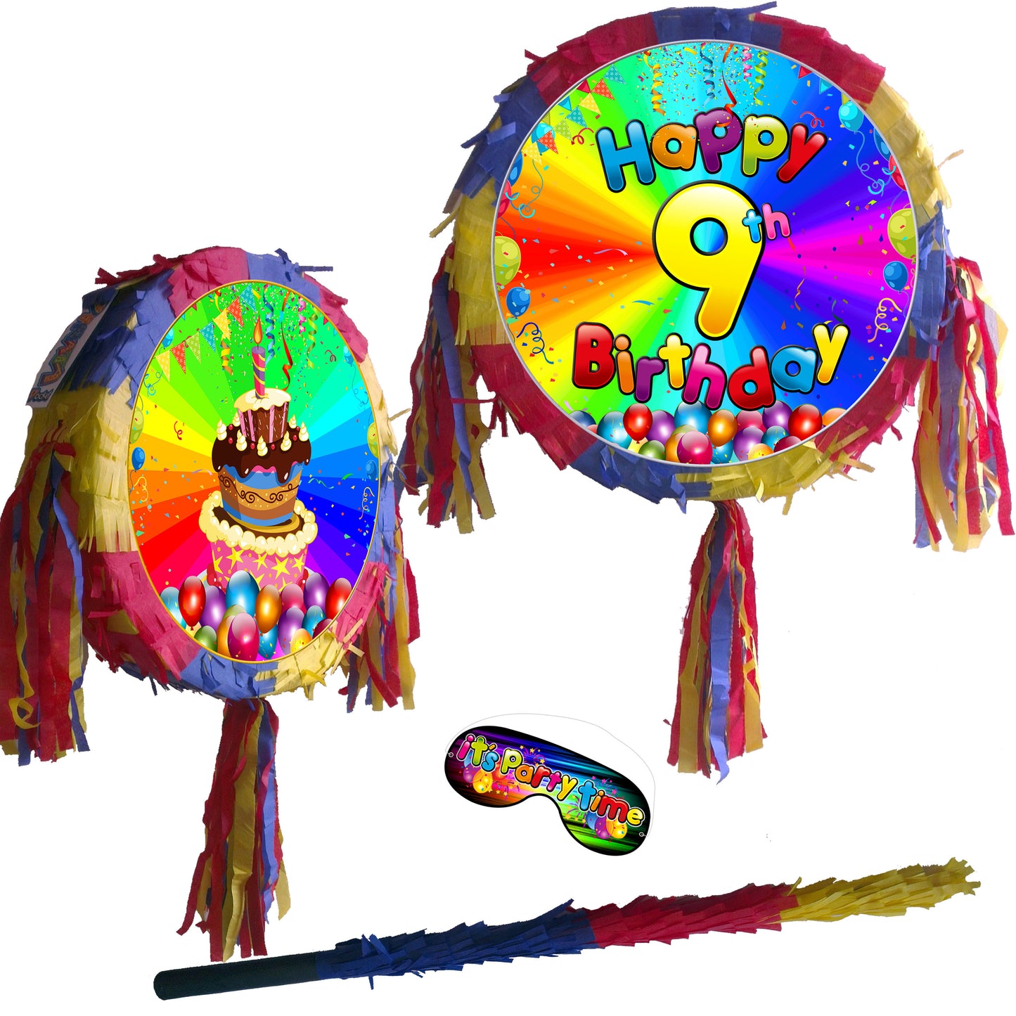 Number Pinata with stick Happy birthday 8th 9th 10 11 12 13 14 15 eight nine then eleven twelve thirteen fourteen Piñata Party Game Theme UK