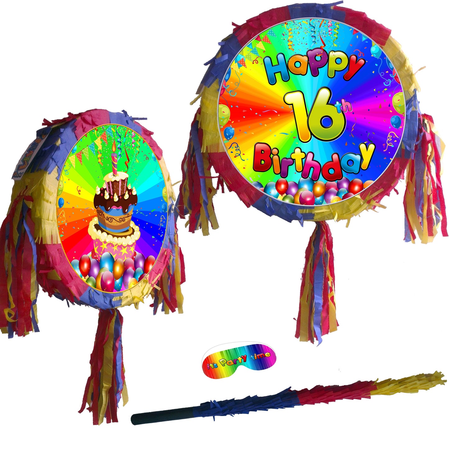 Number Pinata with stick Happy birthday 16th 17th 18th sixteen seventeen eighteen 16 17 18 Piñata Party Game Theme debut UK boy girl kids