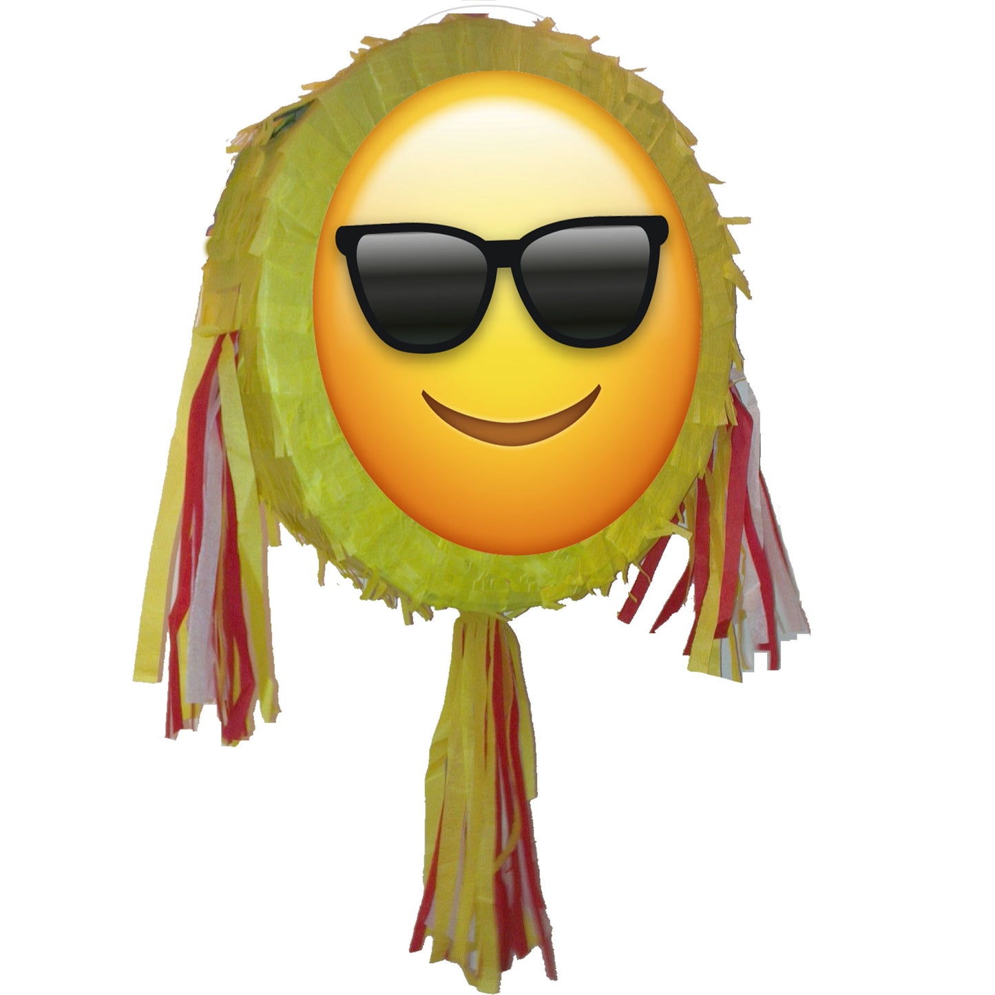 Cool emoji Pinata party theme round piñata supplies happy Birthday Smash game sunglasses emotion Face chill easy-going carefree dude icon