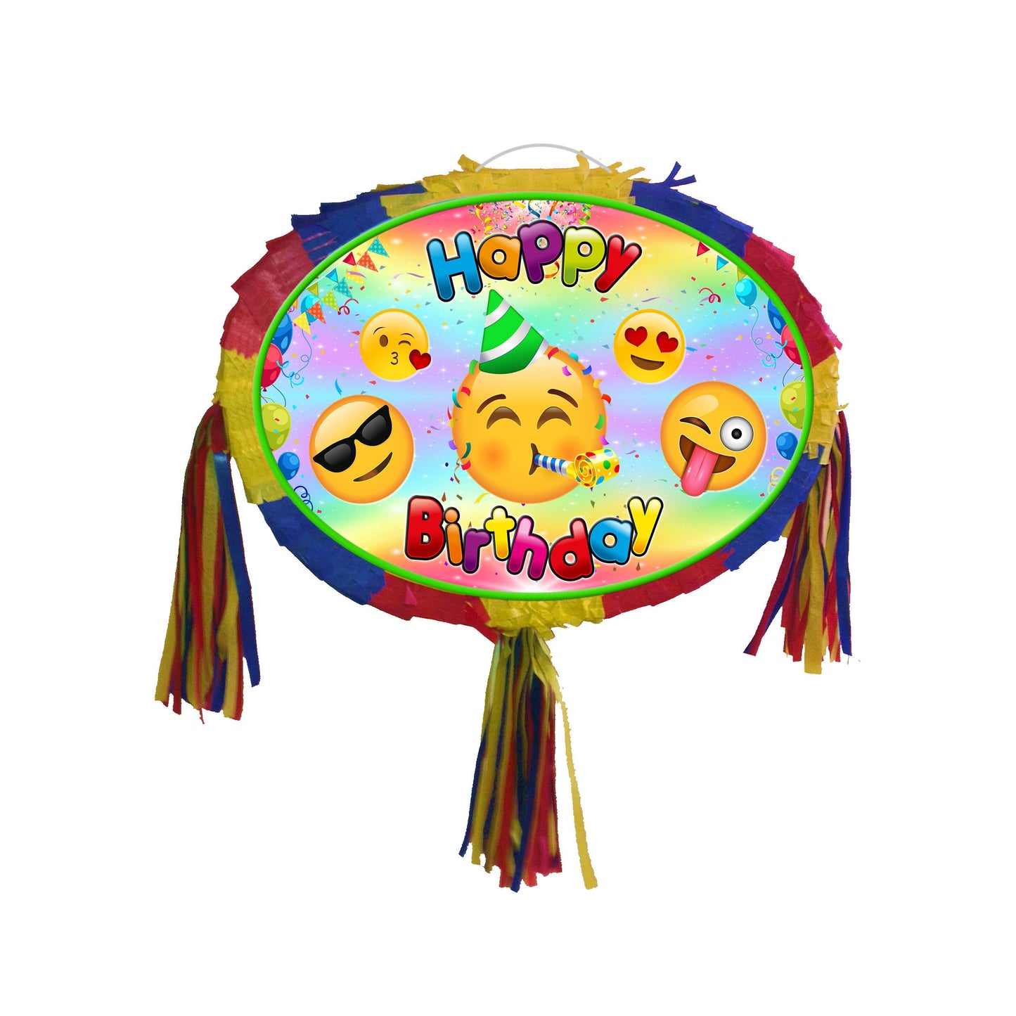 emoji party Pinata happy Birthday Oval theme piñata supplies Smash Game unisex greeting emotion Face UK moji funky celebrate fun enjoy