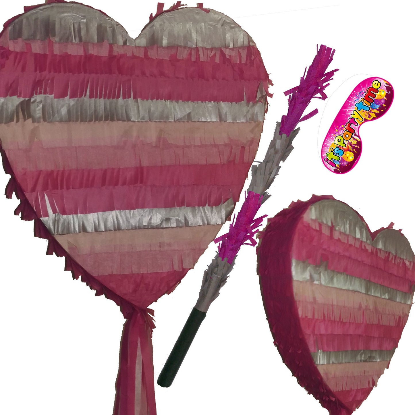 Large Heart Pinata with stick Birthday Hen Do Engagement Prom bride to be Anniversary Wedding girls night out surprise slumber party stag UK