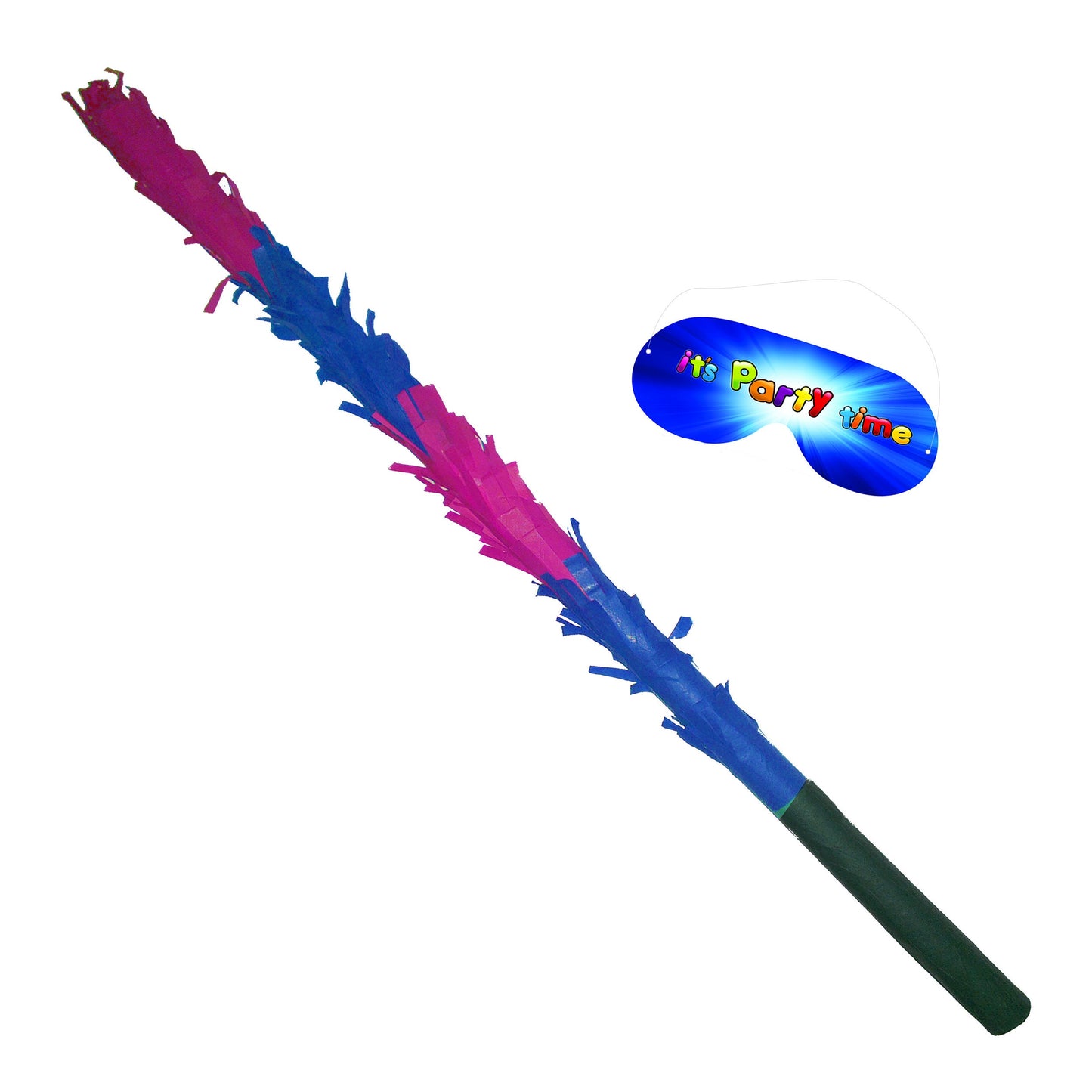 Pink and Blue Stick for Pinata smashing game Piñata Hitting bashing bat baton blindfold game fun unisex colours