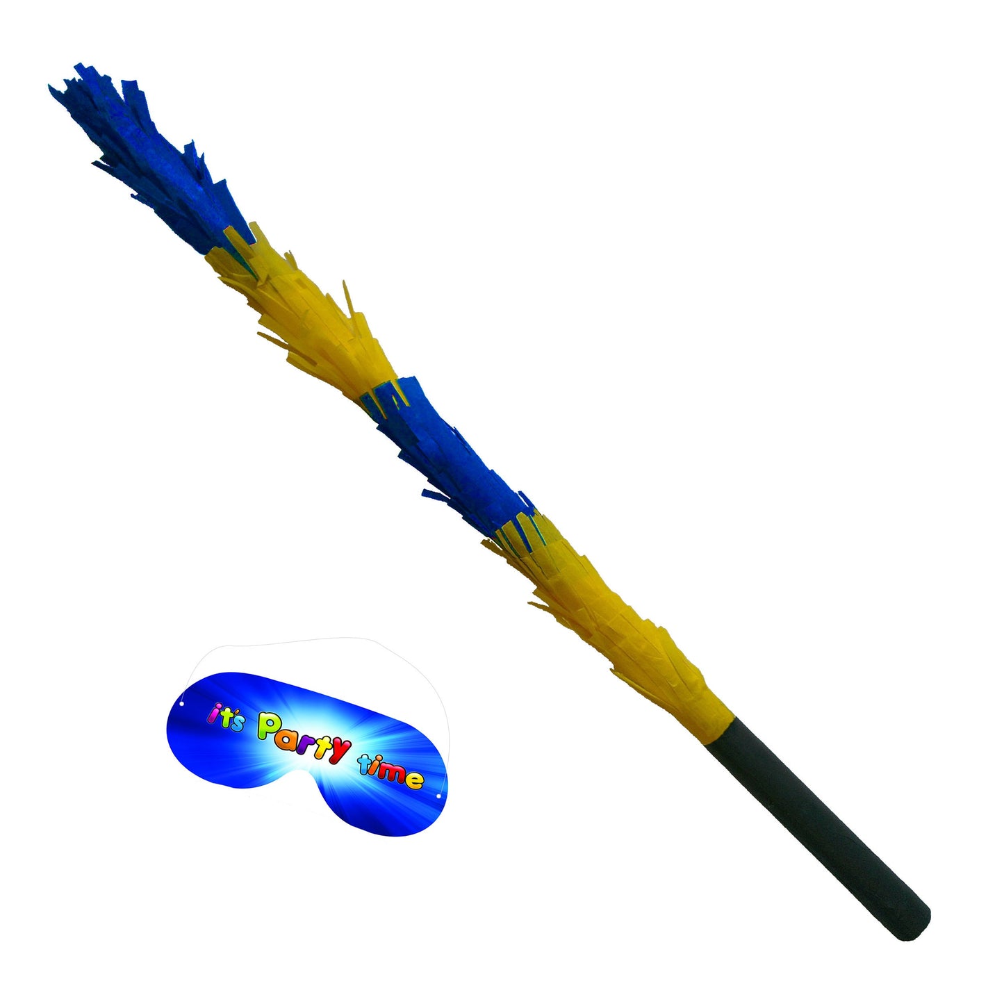 Yellow and Blue Stick for Pinata smashing game Piñata Hitting bashing bat baton blindfold game fun two colours