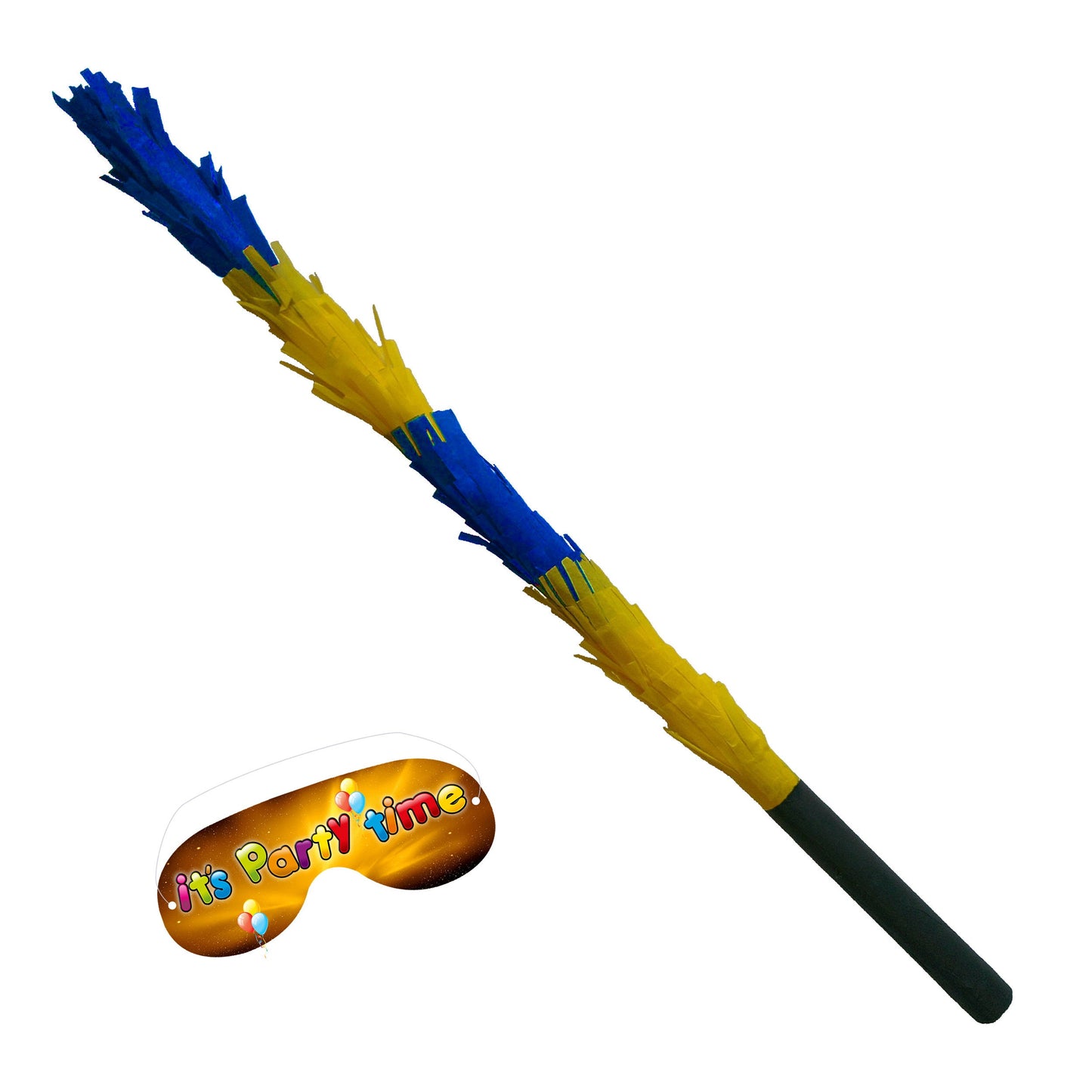 Yellow and Blue Stick for Pinata smashing game Piñata Hitting bashing bat baton blindfold game fun two colours