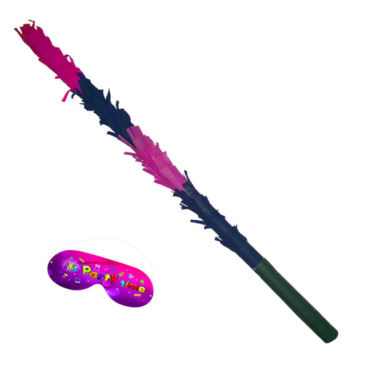 Back and Pink Stick for Pinata smashing party game Piñata Hitting bashing bat baton blindfold fun Bright colours Girls Boys Kids