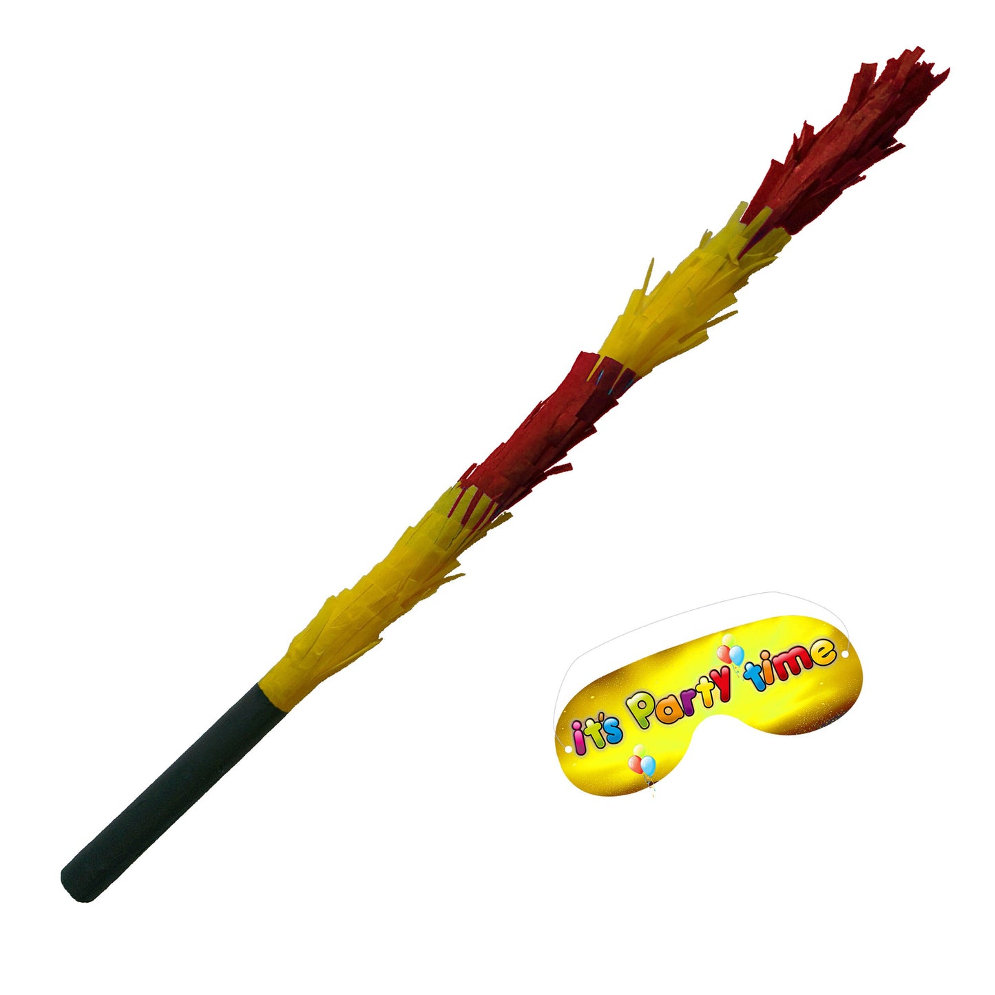 Yellow and Red Stick for Pinata smashing party game Piñata Hitting bashing bat baton blindfold fun Bright colours Girls Boys Kids Unisex