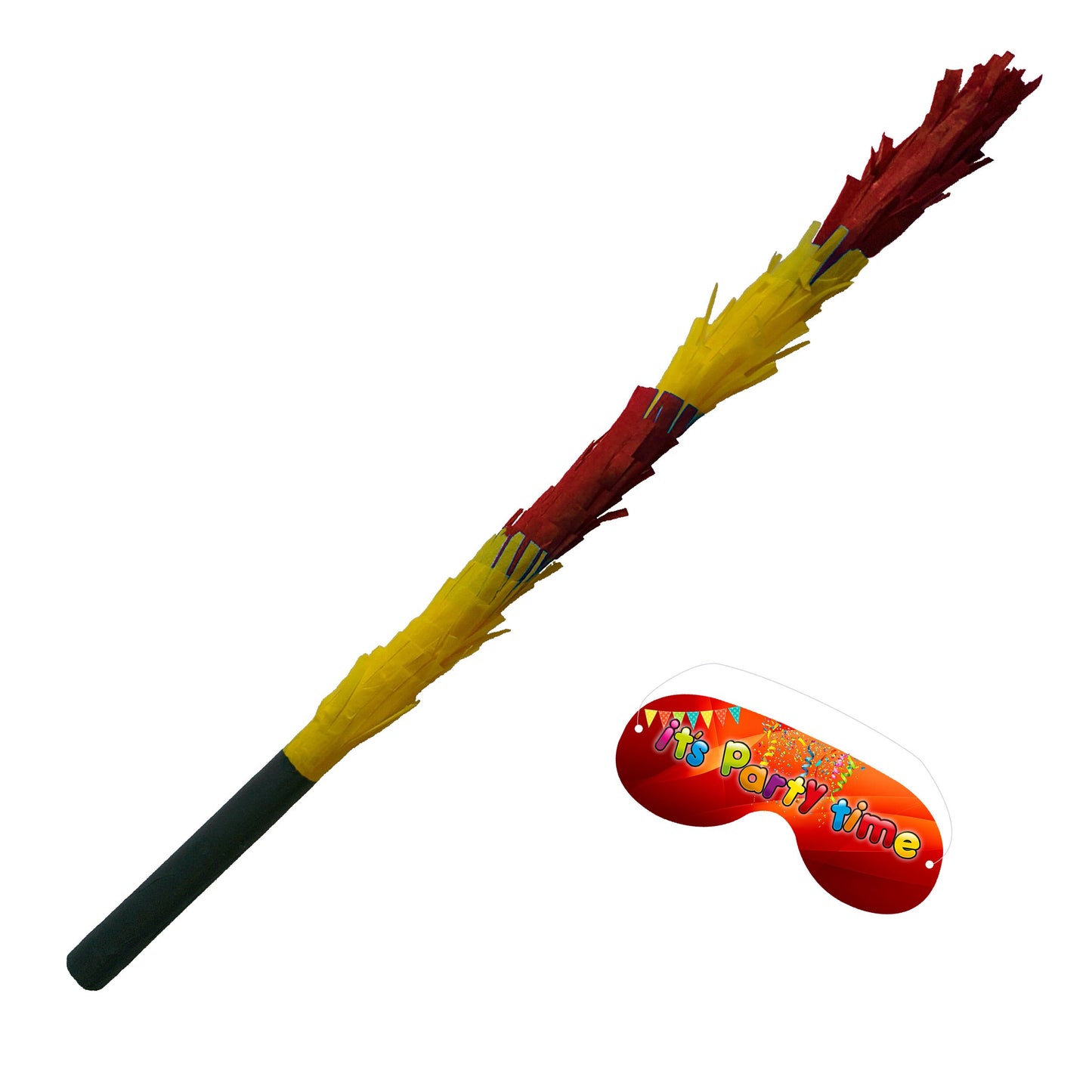 Yellow and Red Stick for Pinata smashing party game Piñata Hitting bashing bat baton blindfold fun Bright colours Girls Boys Kids Unisex