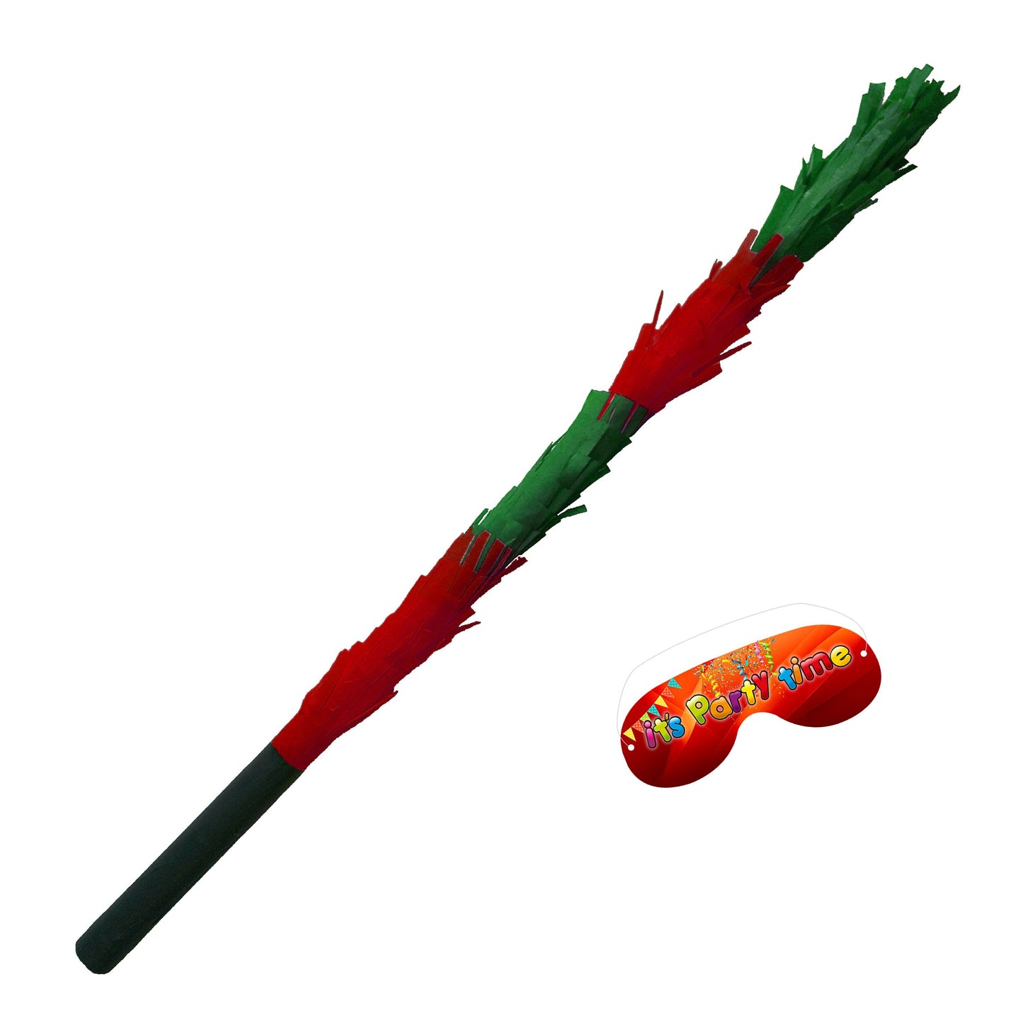 Green and Red Stick for Pinata smashing party game Piñata Hitting bashing bat baton blindfold fun Bright colours Girls Boys Kids Unisex