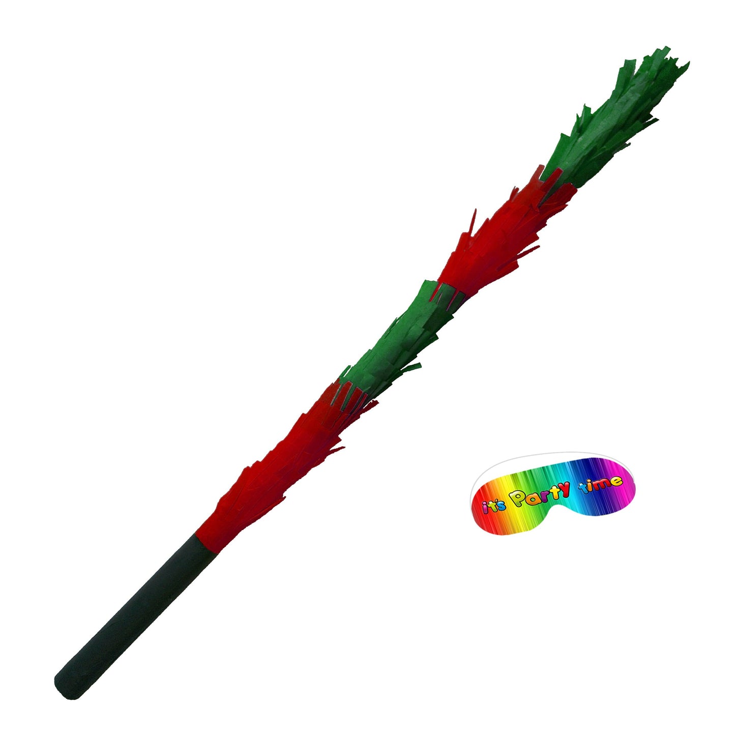 Green and Red Stick for Pinata smashing party game Piñata Hitting bashing bat baton blindfold fun Bright colours Girls Boys Kids Unisex