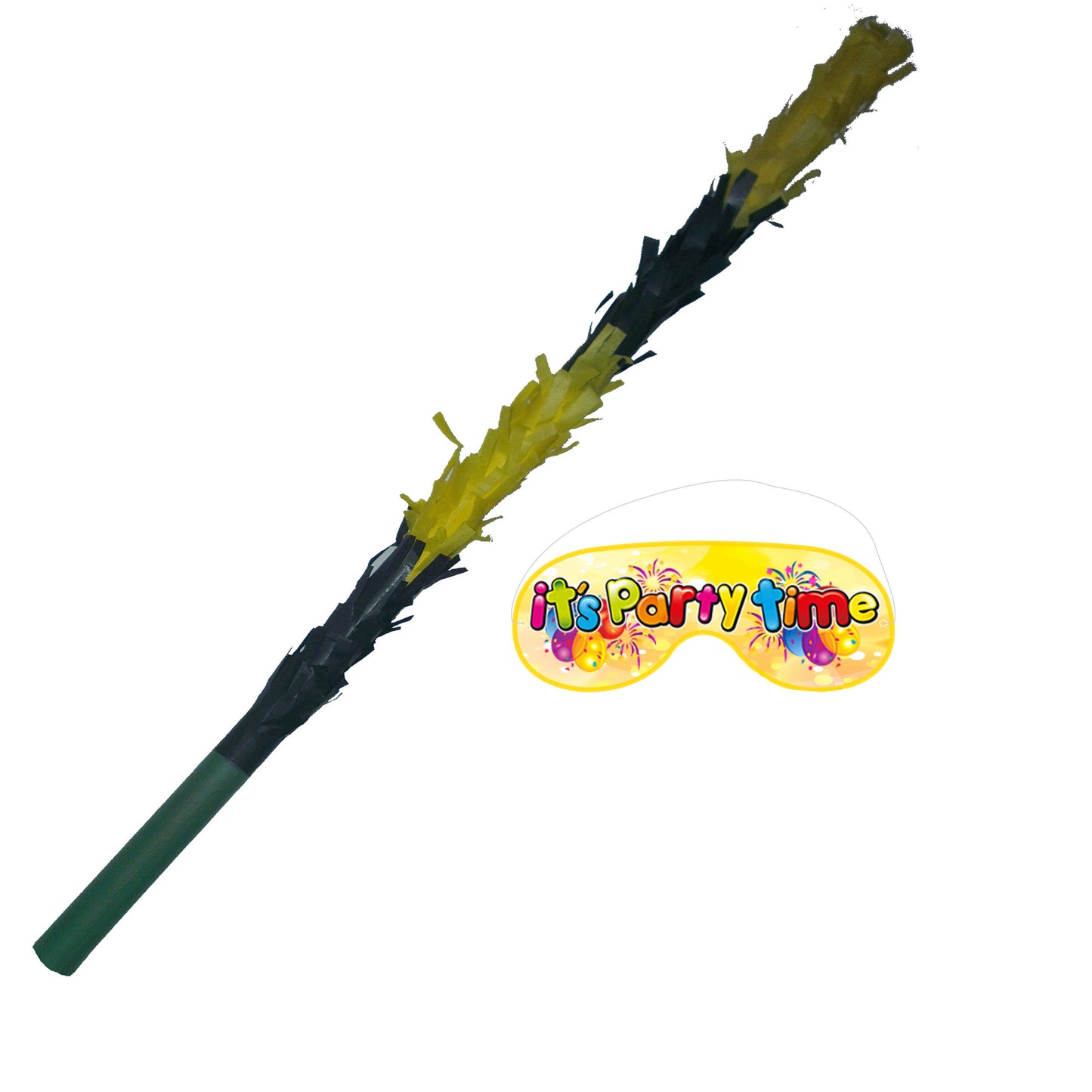 Yellow and Black Stick for Pinata smashing party game Piñata Hitting bashing bat baton blindfold fun Bright colours Girls Boys Kids Unisex