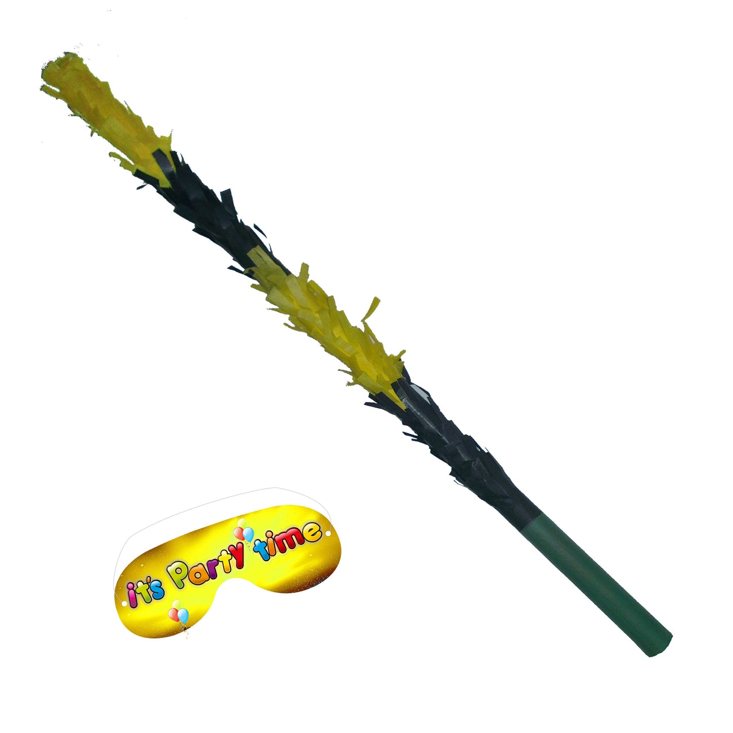 Yellow and Black Stick for Pinata smashing party game Piñata Hitting bashing bat baton blindfold fun Bright colours Girls Boys Kids Unisex