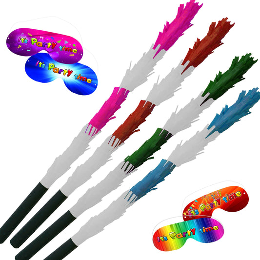 White Blue Pink Red Green Stick for Pinata smashing party game Piñata Hitting bashing bat baton blindfold fun Bright colours Boys Girls Kids