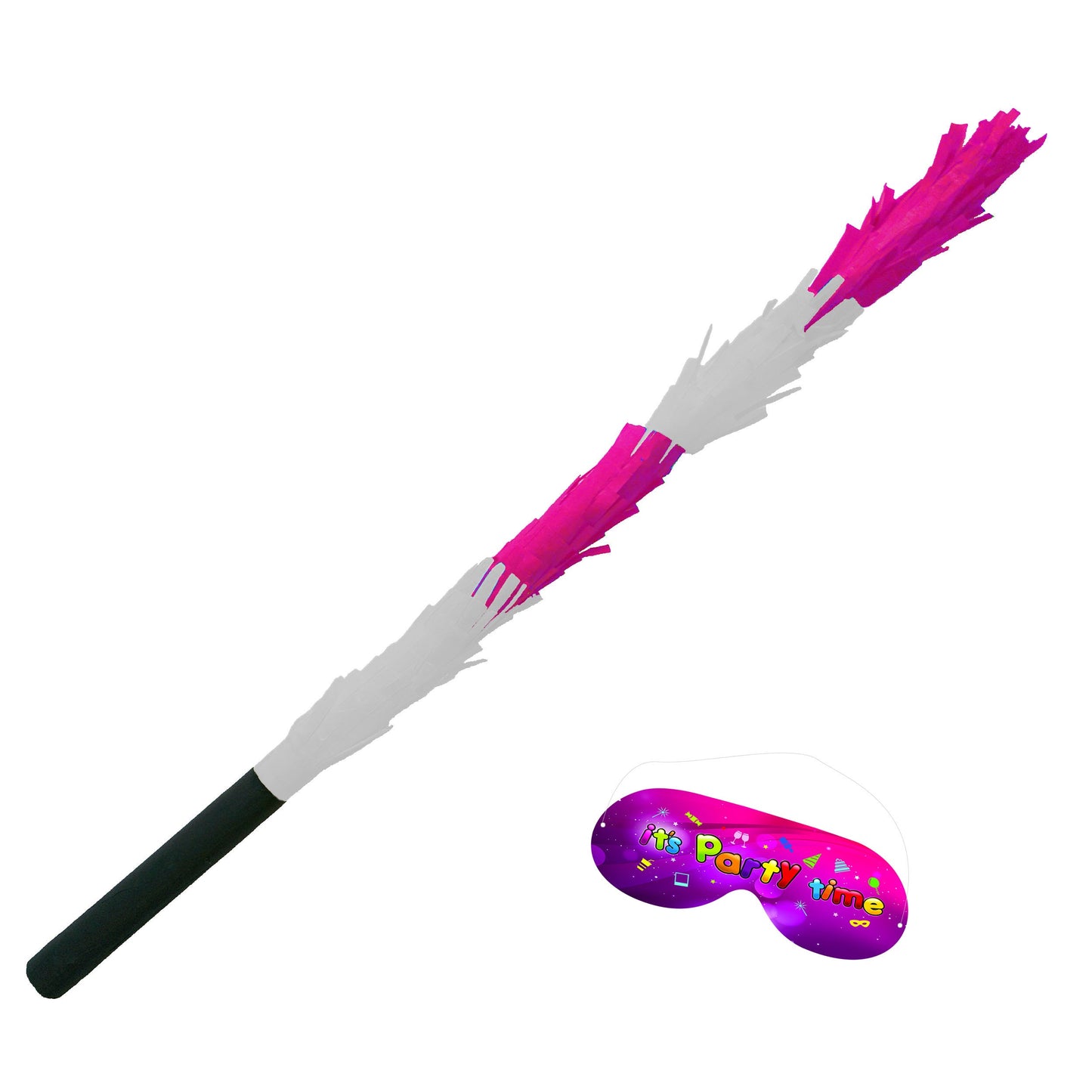 White Blue Pink Red Green Stick for Pinata smashing party game Piñata Hitting bashing bat baton blindfold fun Bright colours Boys Girls Kids