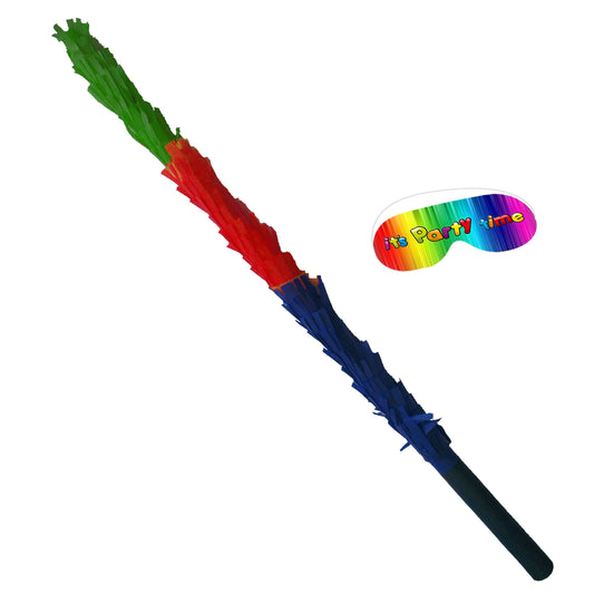 Tricolour Stick for Pinata smashing party game Piñata Hitting bashing bat baton blindfold fun Bright colours Girls Boys Kids Unisex