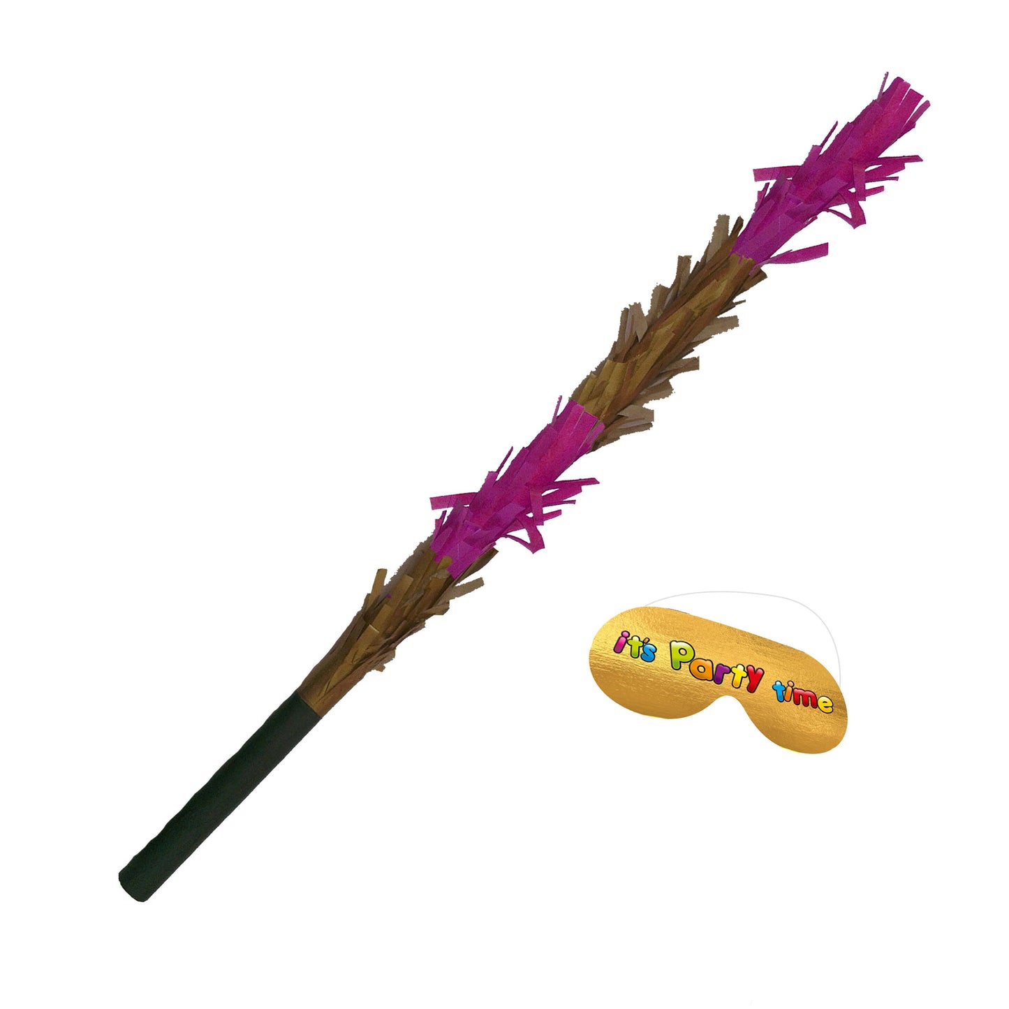 Pink Gold Silver Stick for Pinata smashing party game Piñata Hitting bashing bat baton blindfold fun Bright colours Girls Kids Metallic