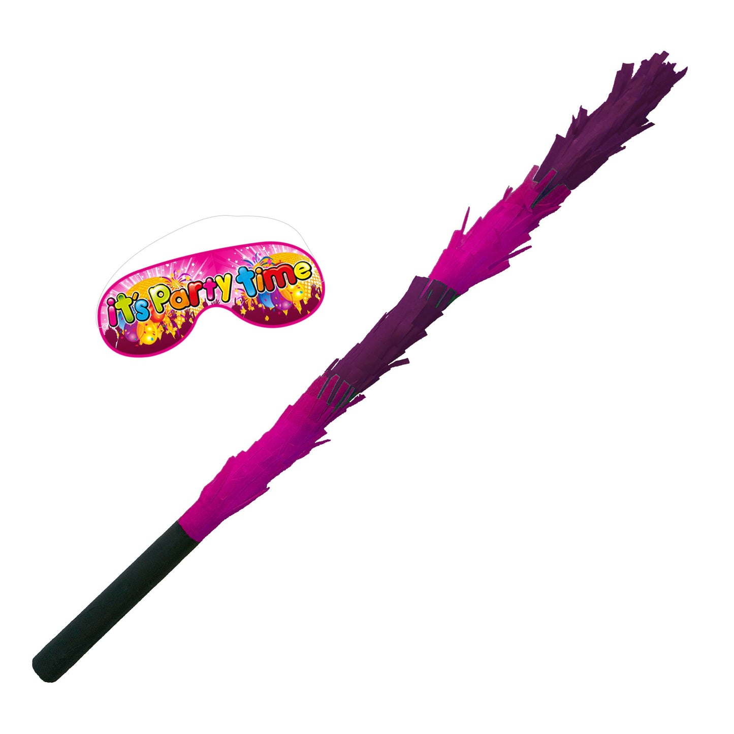 Purple and Pink Stick for Pinata smashing party game Piñata Hitting bashing bat baton blindfold fun Bright colours Girls Kids