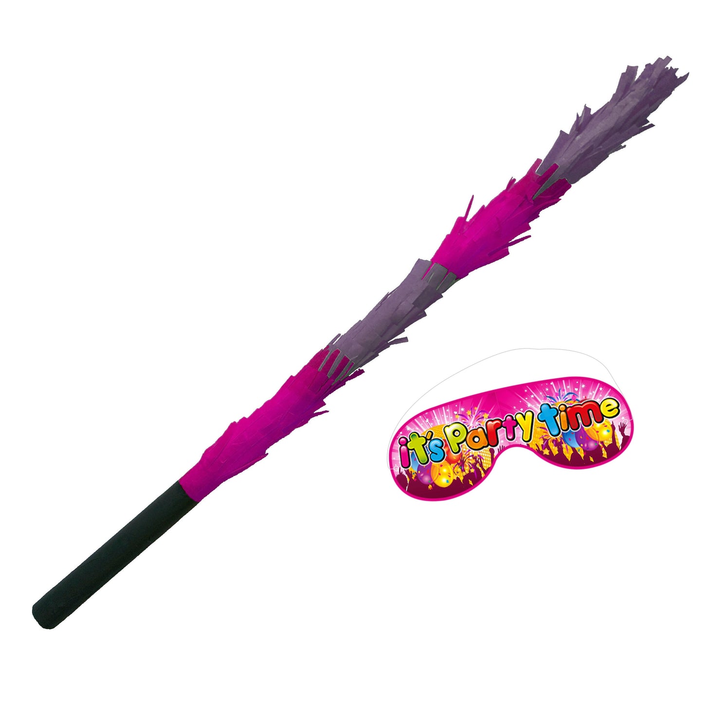 Purple and Pink Stick for Pinata smashing party game Piñata Hitting bashing bat baton blindfold fun Bright colours Girls Kids