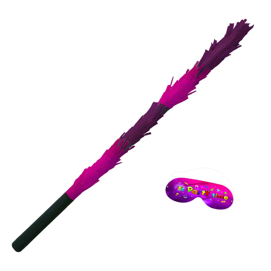 Purple and Pink Stick for Pinata smashing party game Piñata Hitting bashing bat baton blindfold fun Bright colours Girls Kids