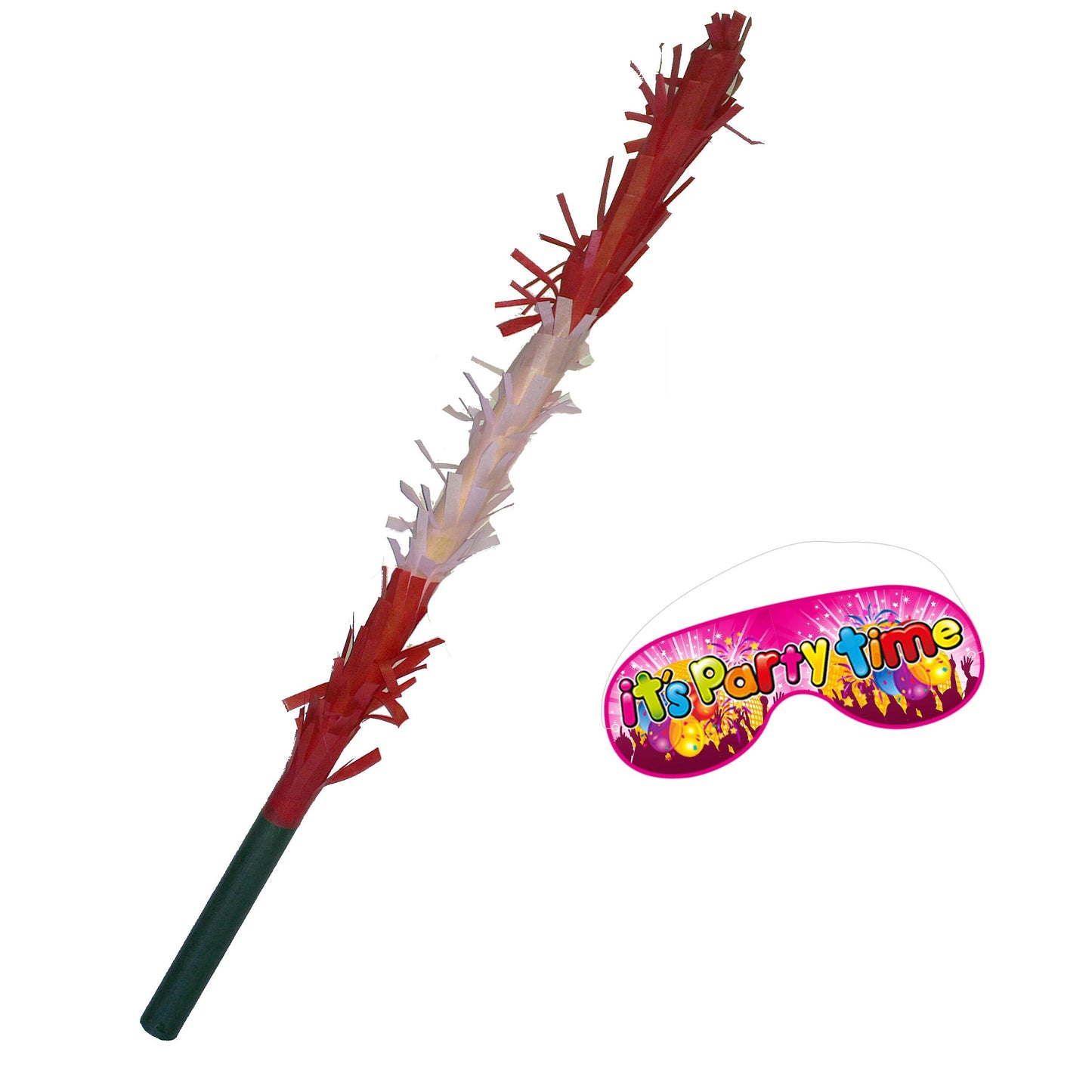 Red and Light Pink Stick for Pinata smashing party game Piñata Hitting bashing bat baton blindfold fun Bright colours Girls Kids Unicorn UK