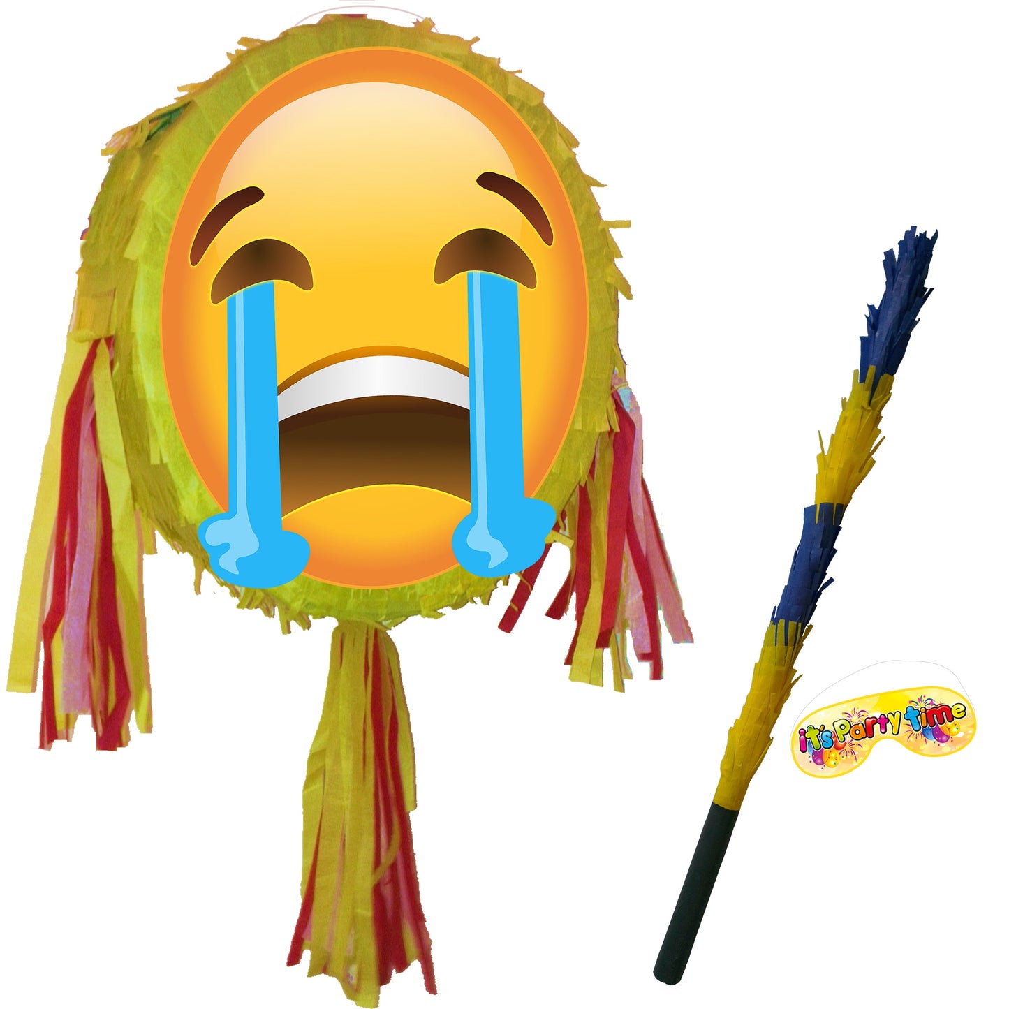 Cry Pinata Round emoji theme piñata party supplies happy Birthday Smash Game unisex greeting emotion baby weeping Loudly Crying Face sad UK