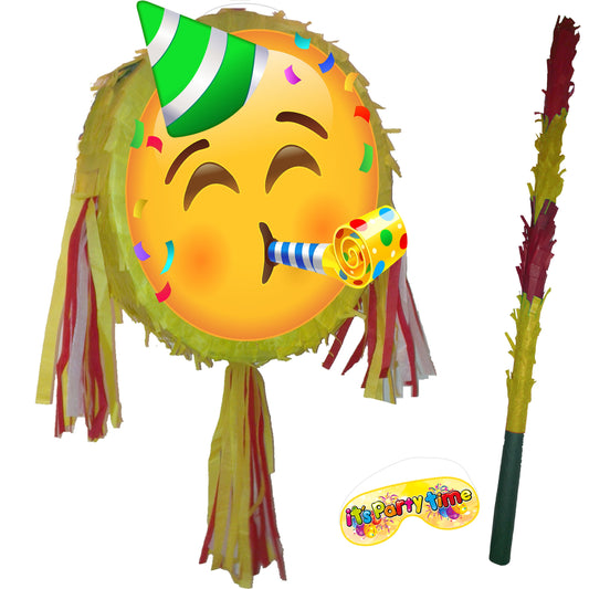 emoji party Pinata Round emoji theme piñata supplies happy Birthday Smash Game unisex greeting emotion Face UK moji funky celebrate enjoy