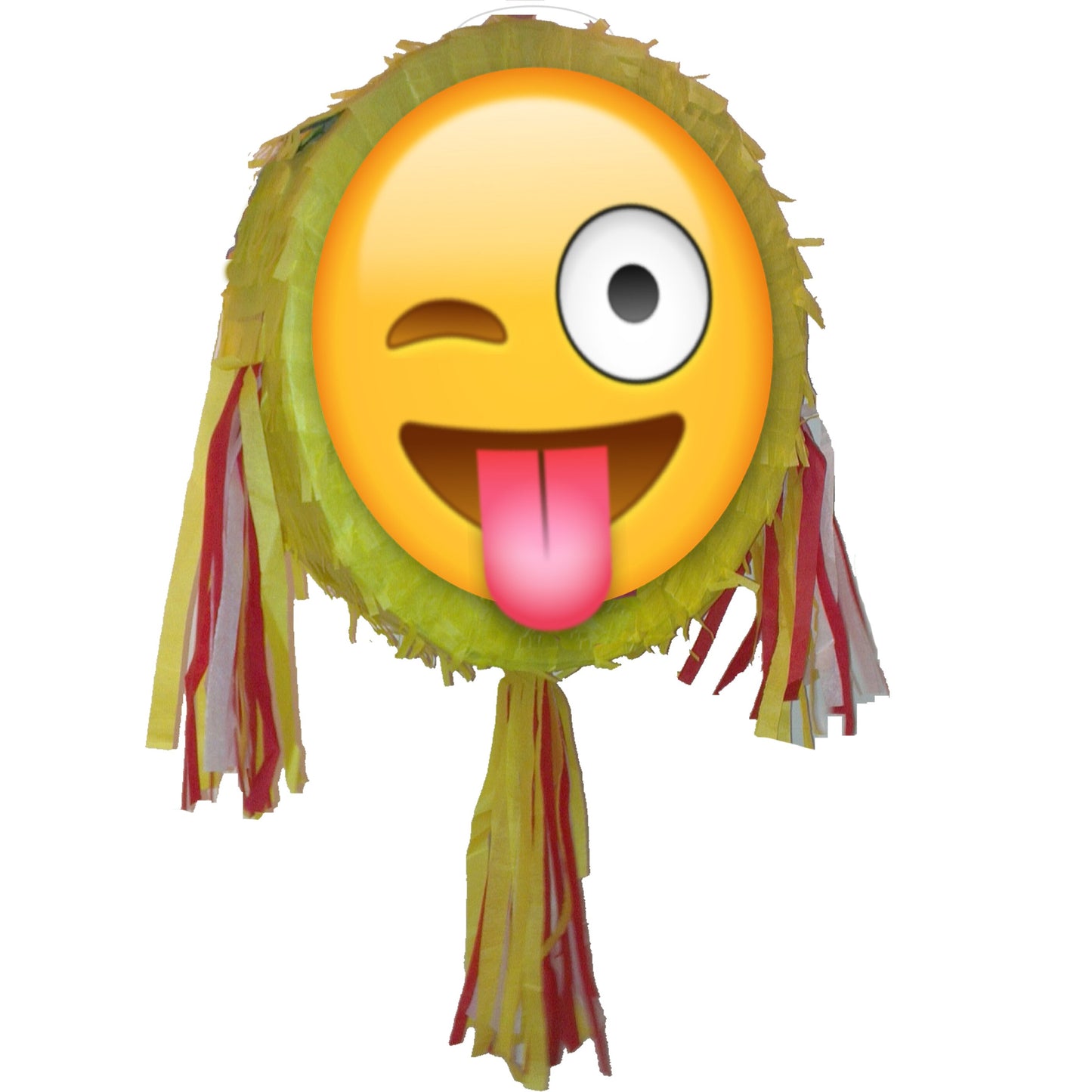 Fun emoji Pinata party theme round piñata supplies happy Birthday Smash game emotion Face dude icon excitement wackiness buffoonery joking